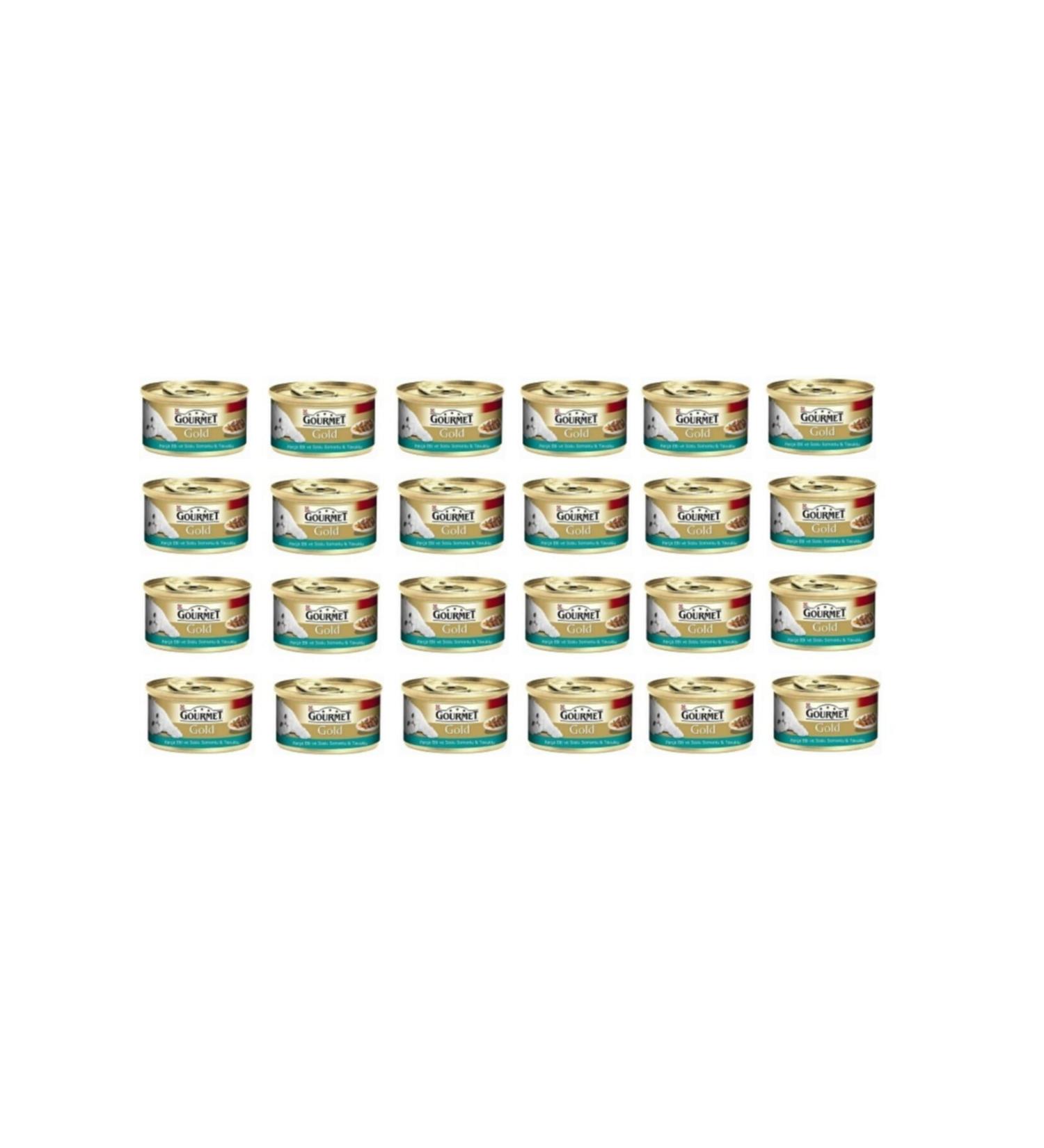 Gourmet Gold Canned Cat Food with Salmon and Chicken 85 Gr. (24 Pieces)