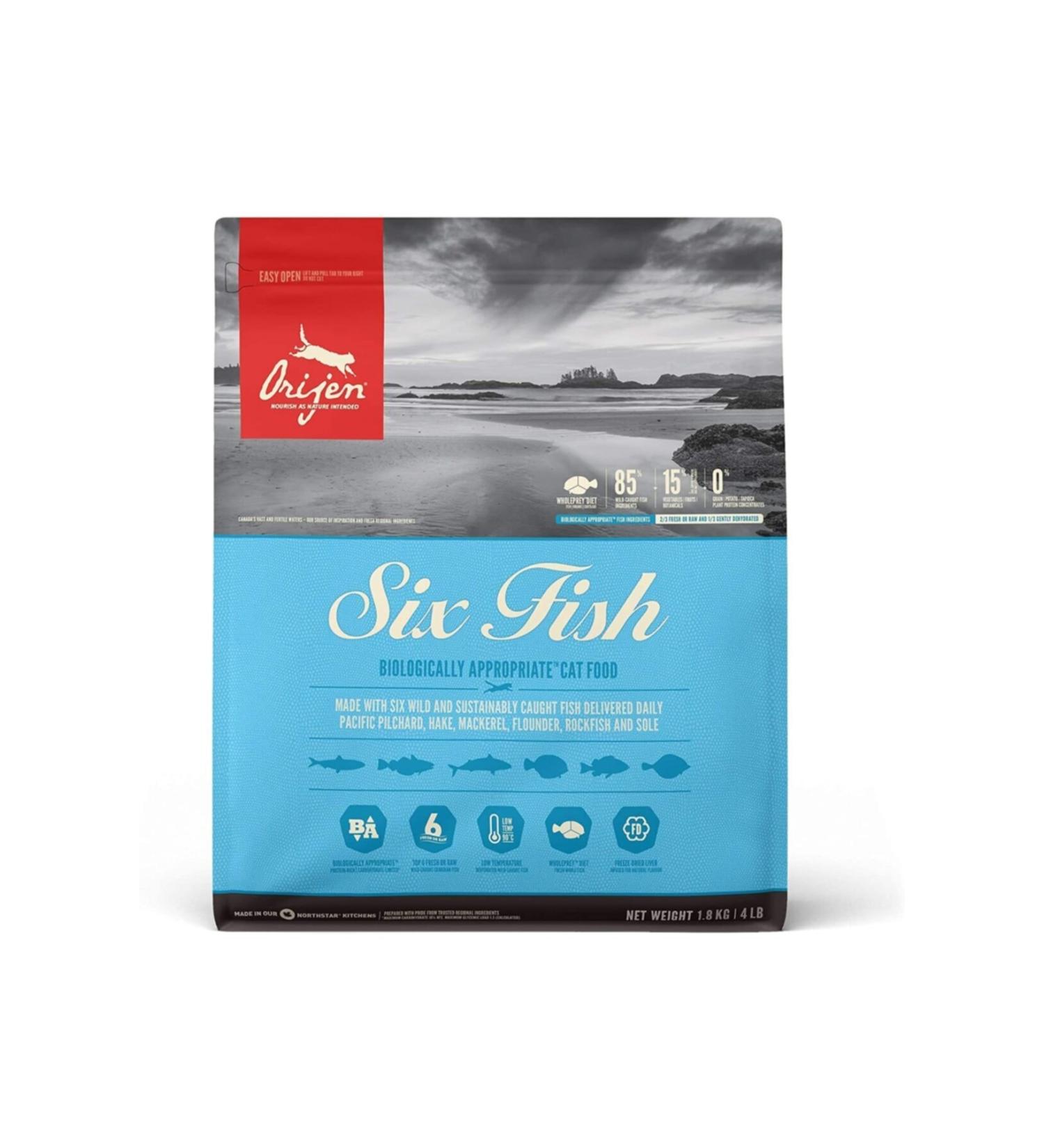 Orijen Six Fish 1.8 Kg Adult Dry Cat Food with Fish
