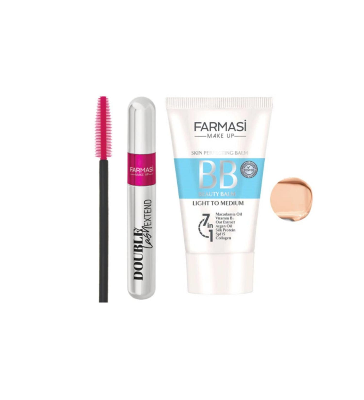 Farmasi Double Lash Extend Double Effect Mascara + Bb Cream Light to Medium 50 Ml 02 (Set of 2) - Buy Online on GoSupps.com
