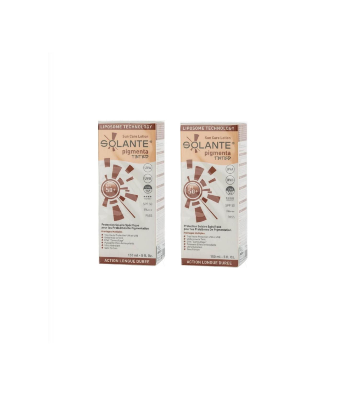 Solante Pigmenta Tinted (colored) Sun Lotion Spf 50+ Lotion 150 Ml X2 Pieces