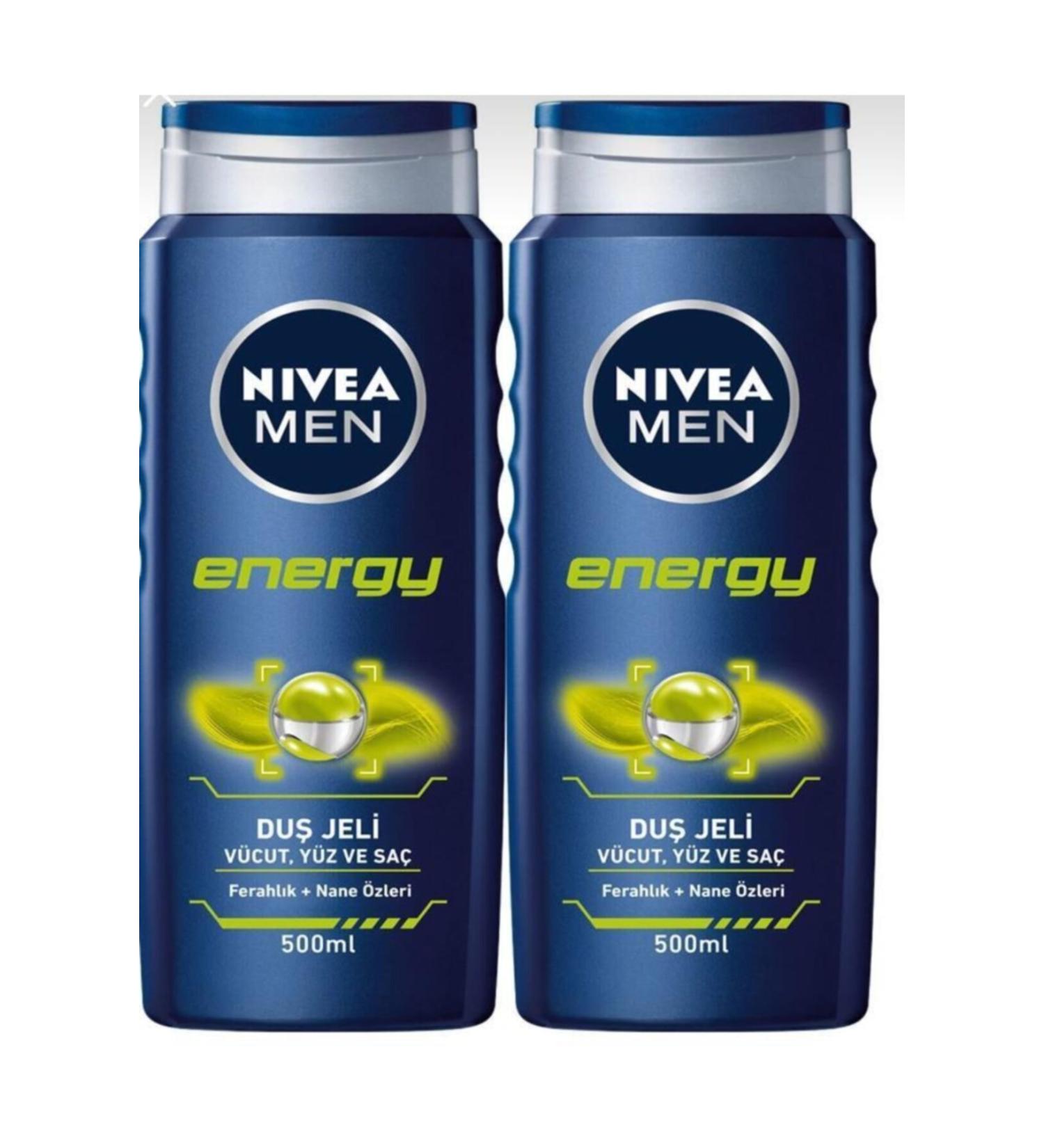 NIVEA Men Energy Men's Shower Gel 500 Ml X 2 Sets