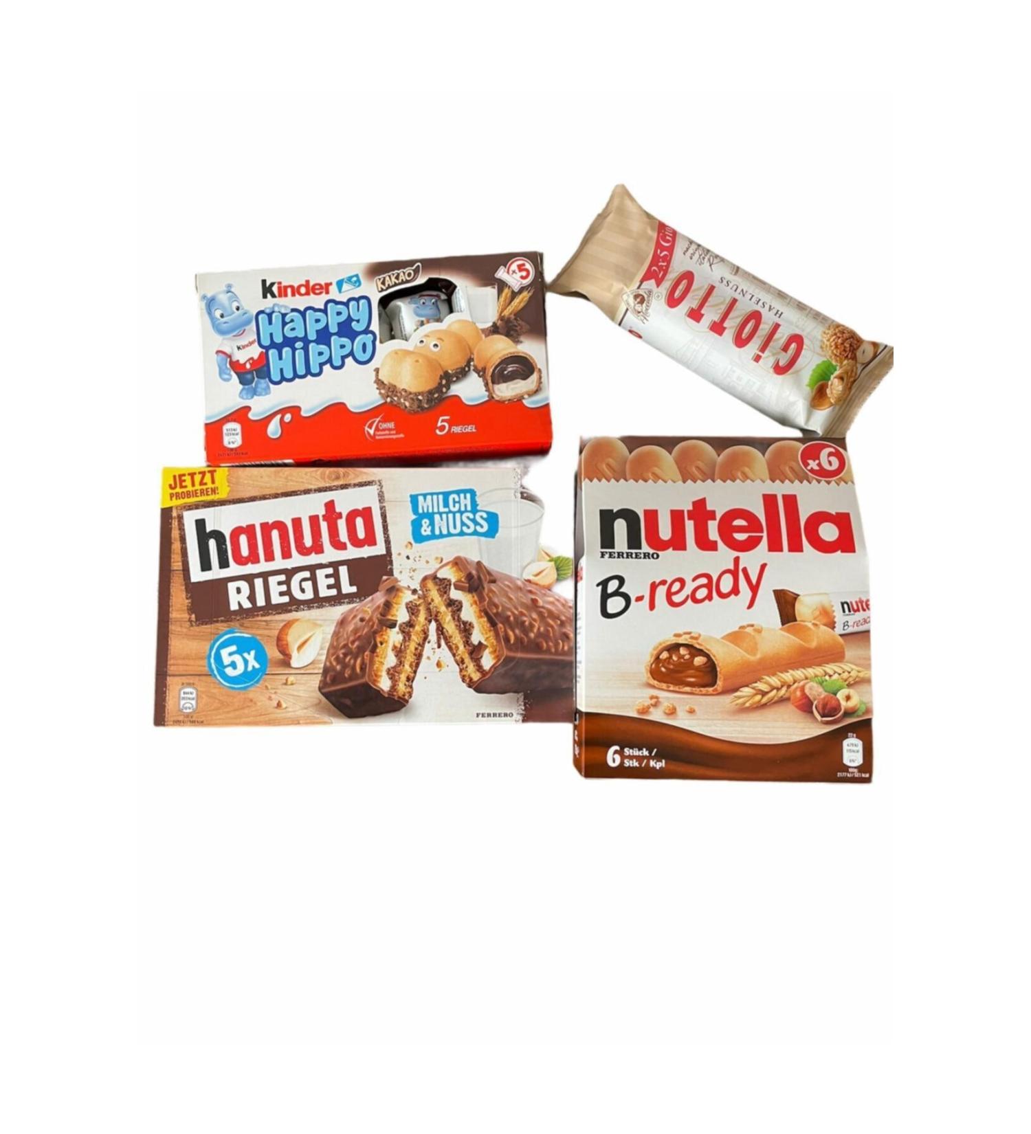 Ferrero Happy Hippo&hanuta Riegel&Giotto&nutella B-ready Imported Set of 4