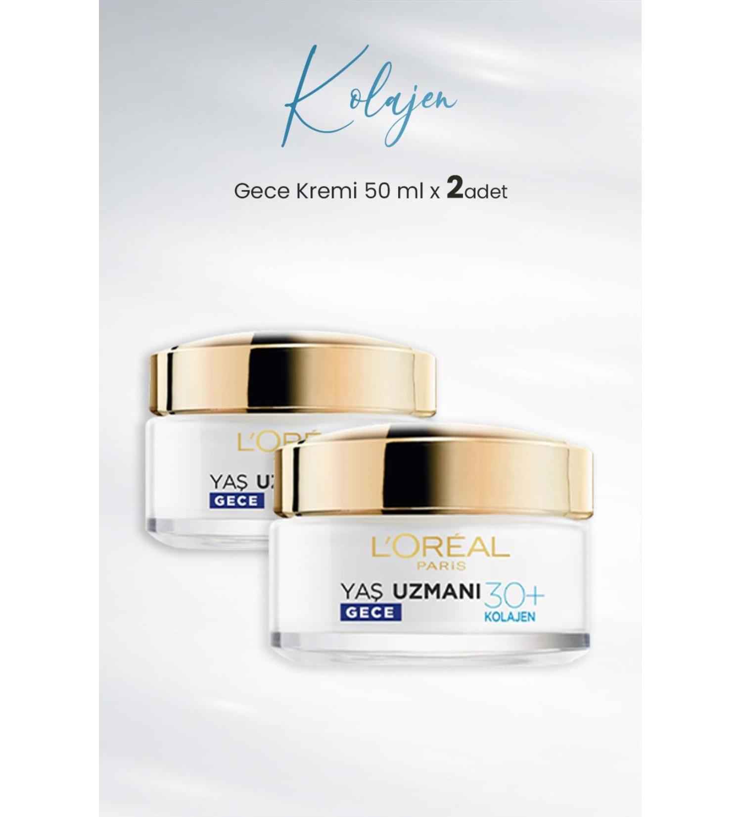 L'Oreal Paris Age Expert Anti-Wrinkle Night Cream 30 Collagen 50 ml X 2 Pcs