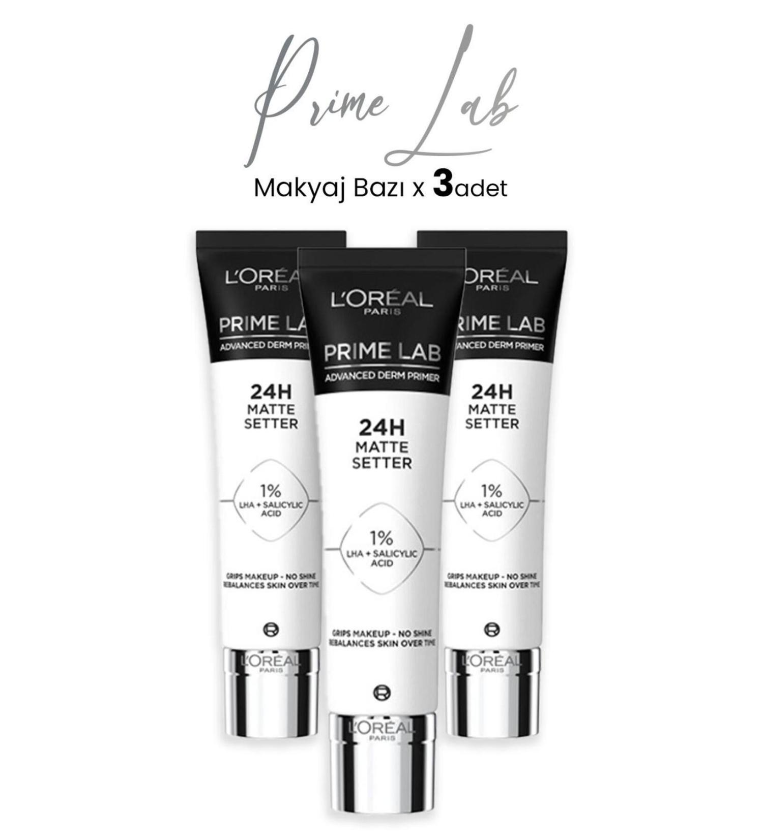 L'Oreal Paris Prime Lab 24h Mattifying Makeup Base X 3 Pieces