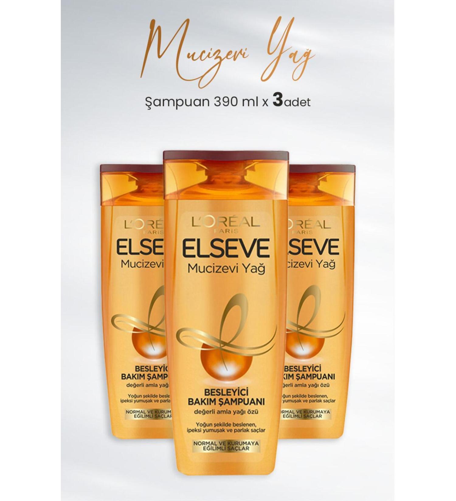Elseve Miraculous Oil Nourishing Care Shampoo Amla Oil 390 ml X 3 Pcs