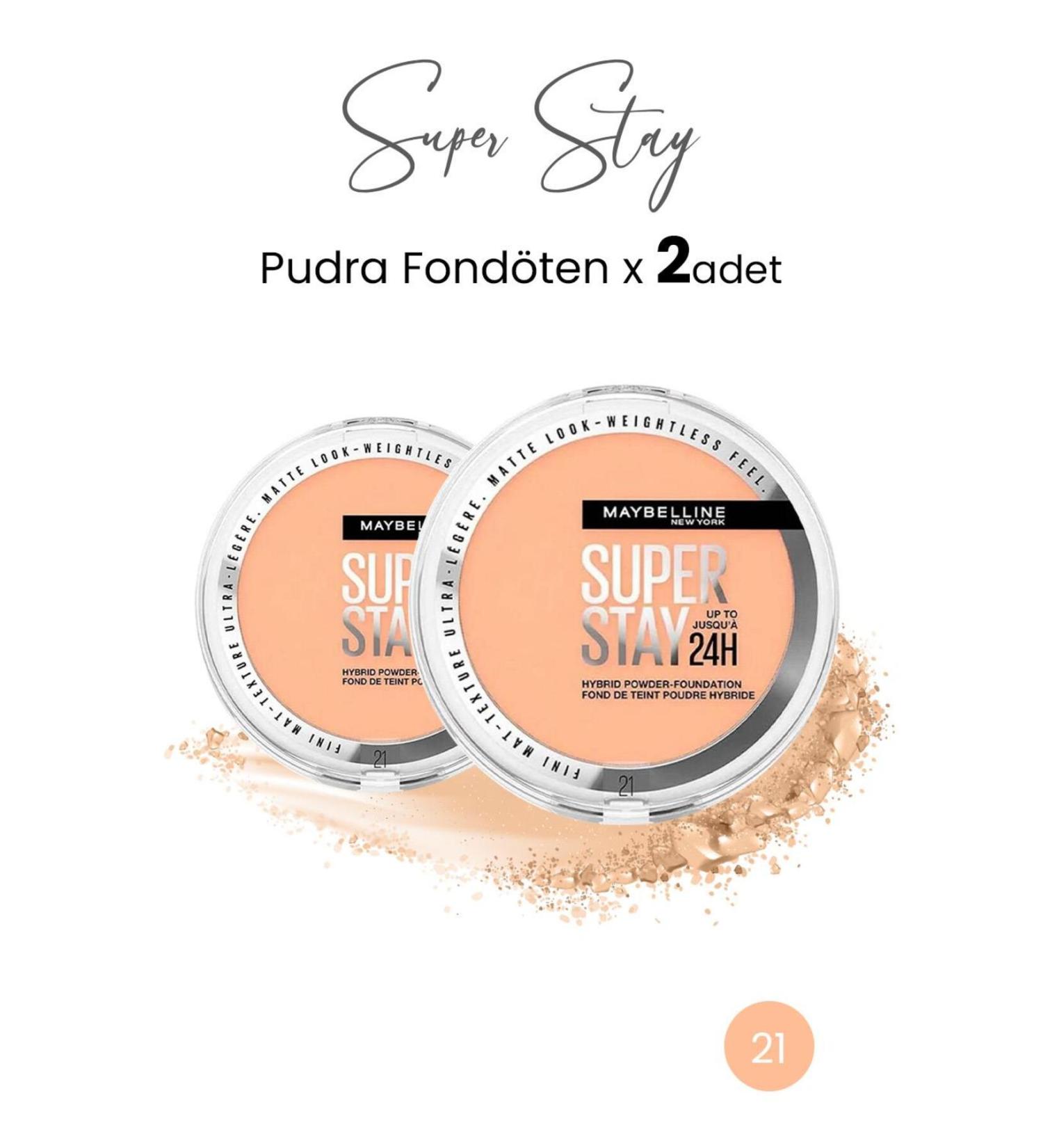 Maybelline New York Superstay Hybrid Powder-Foundation 21 X 2 Pieces