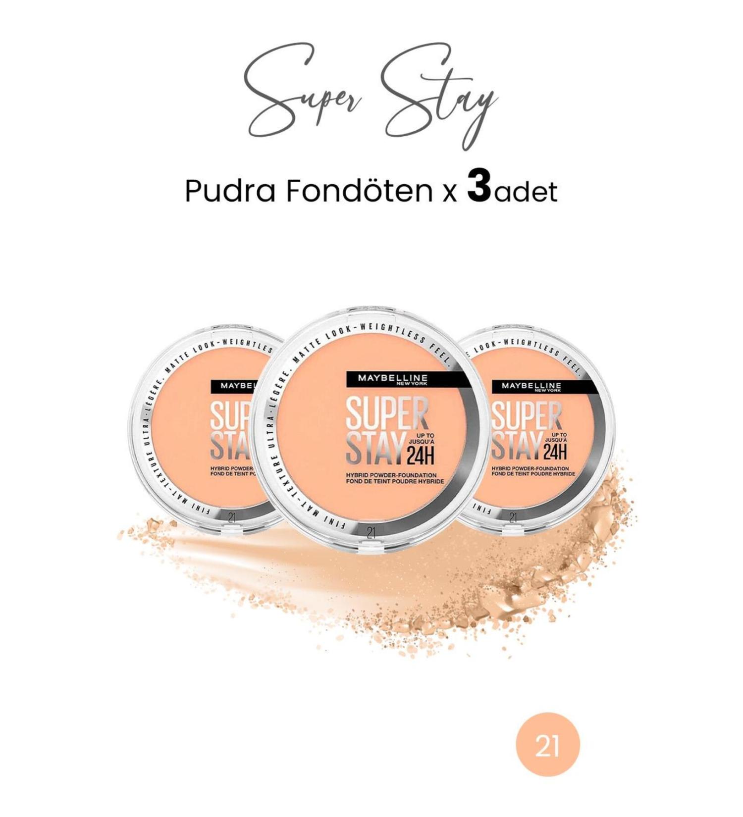 Maybelline New York Superstay Hybrid Powder-Foundation 21 X 3 Pieces