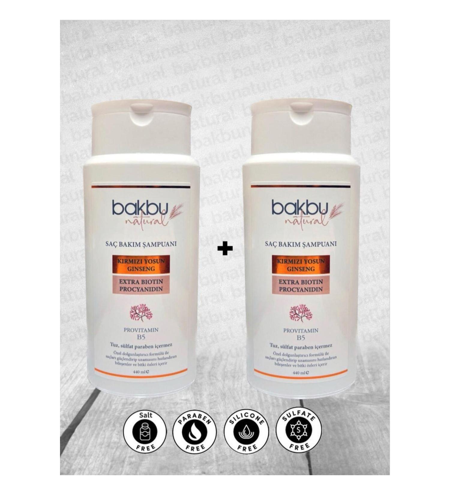 bakbunatural Bakbu Natural Red Algae and Ginseng Essence Hair Care Shampoo 2-pack (440 mlx2)