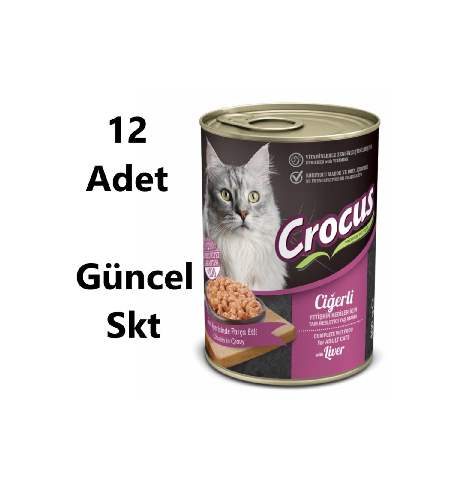 Crocus Adult Cat Liver Wet Food 400 gr 12 Pieces Current Sk