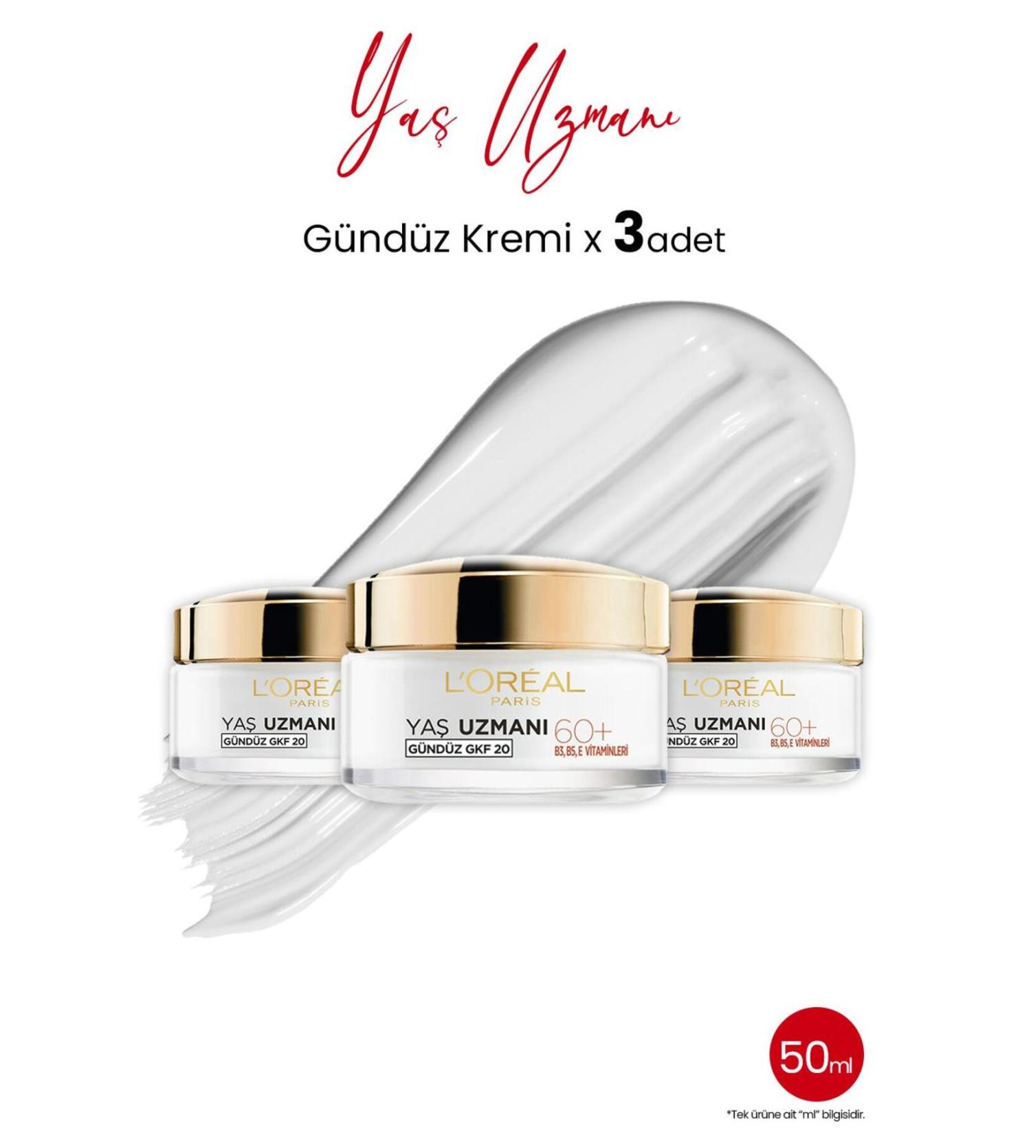 L'Oreal Paris Loreal Paris Age Expert 60+ Anti-Wrinkle Nourishing Cream 50 ml x 3 Pcs