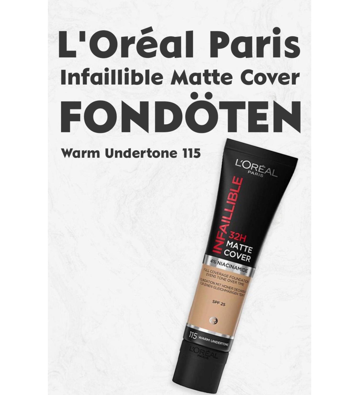 L'Oreal Paris Infaillible Matte Cover Foundation Spf25 Warm Undertone 115
