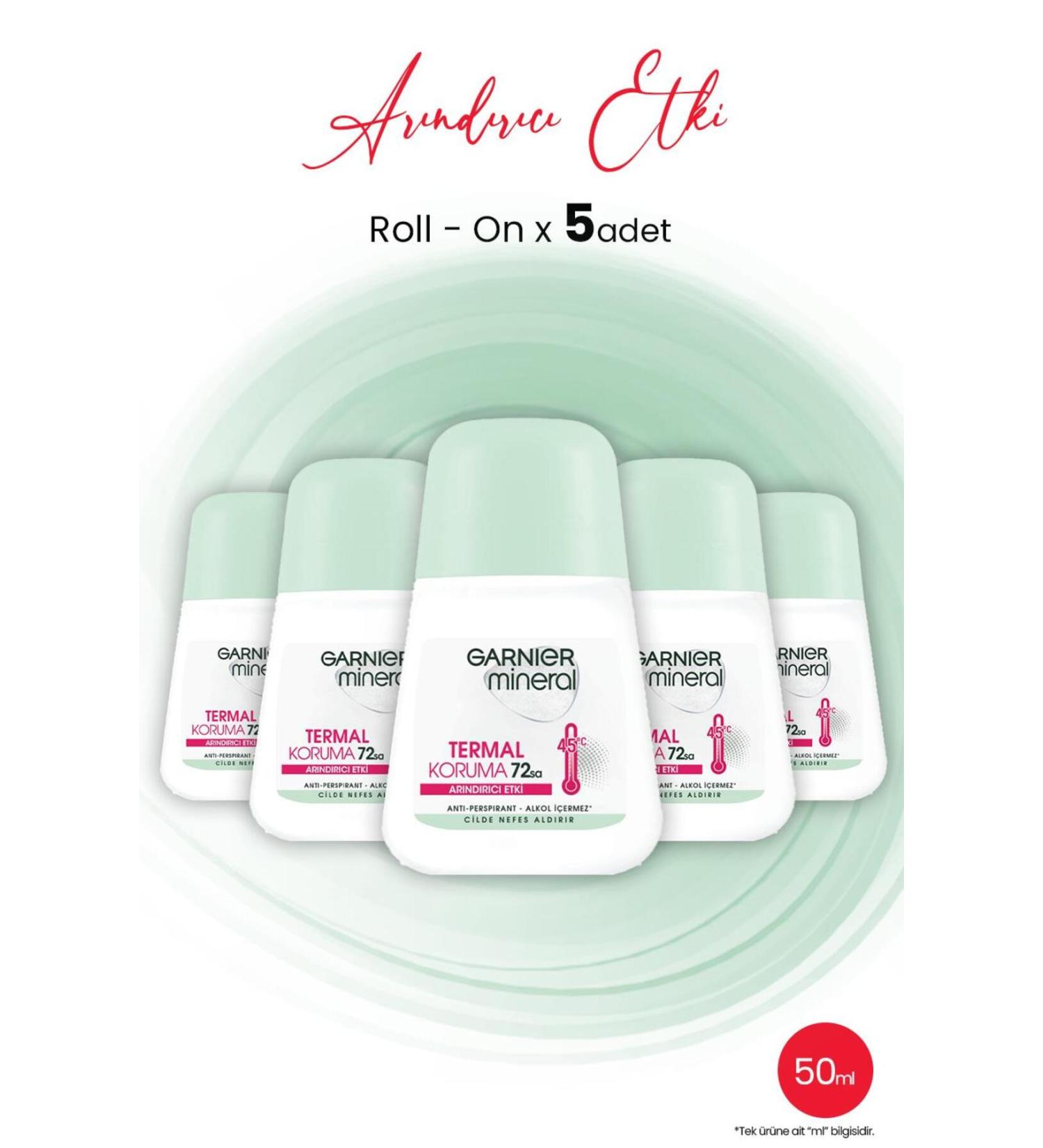 Garnier Mineral Roll-on Thermal Protection 72 Hours 50 ml X 5 Pieces