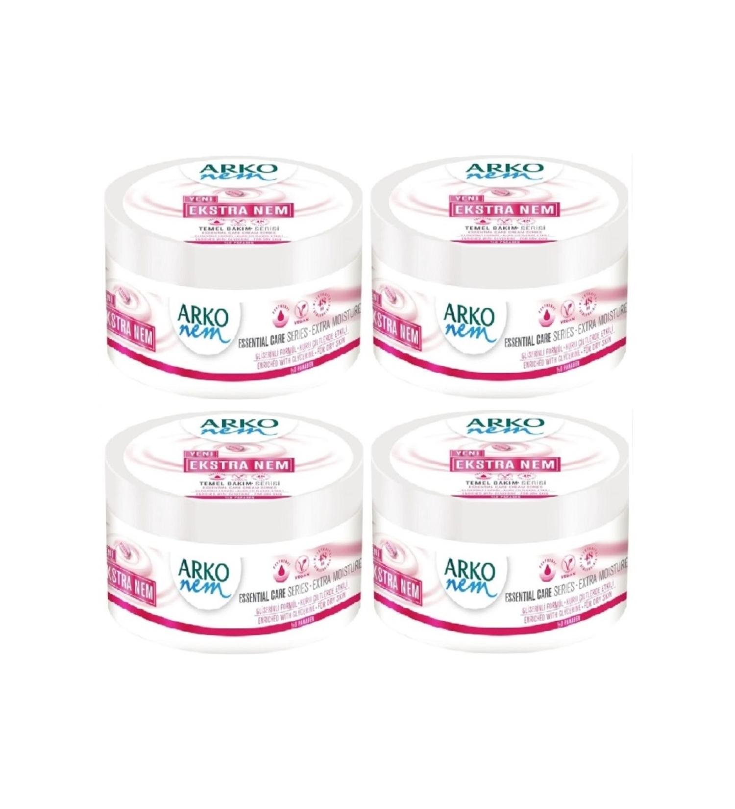 Arko Basic Care Cream 250 ml Extra Moisture x 4 Pieces - Buy Online on GoSupps.com