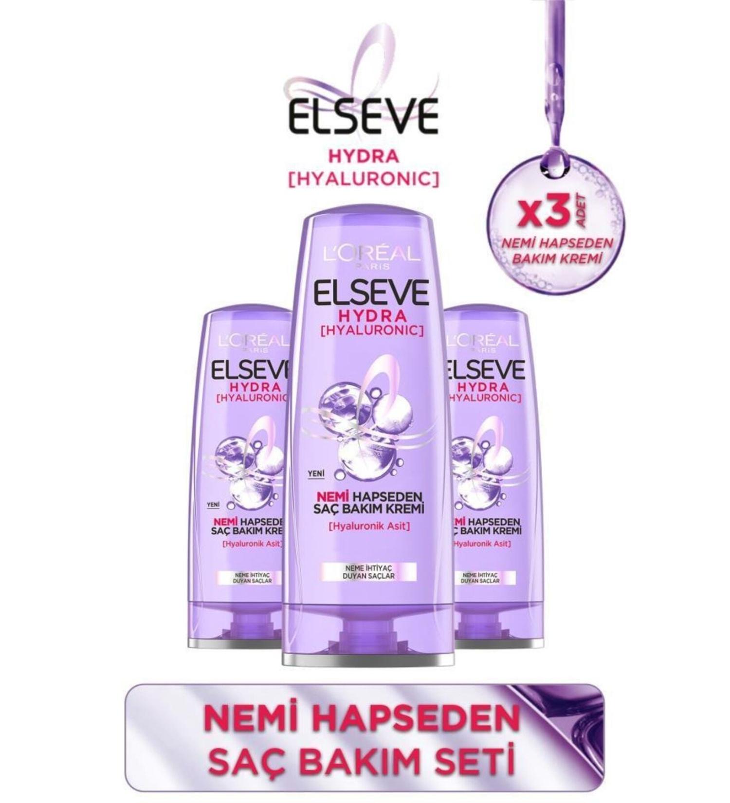 Elseve Hydra Hyaluronic Hair Care Cream 390 ml x 3 Pieces - Buy Online on GoSupps.com