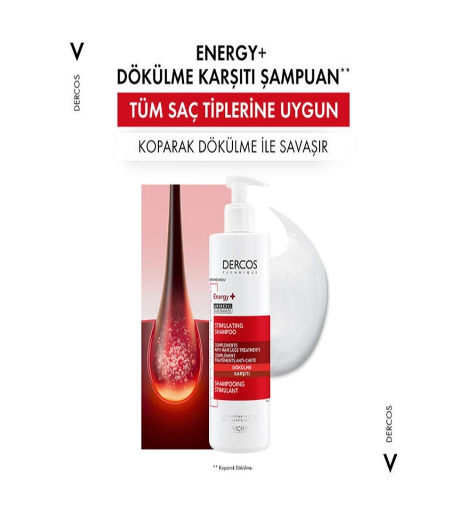 Vichy Dercos Energisant Shampoo - Anti-Hair Care Shampoo 400ml Repair167