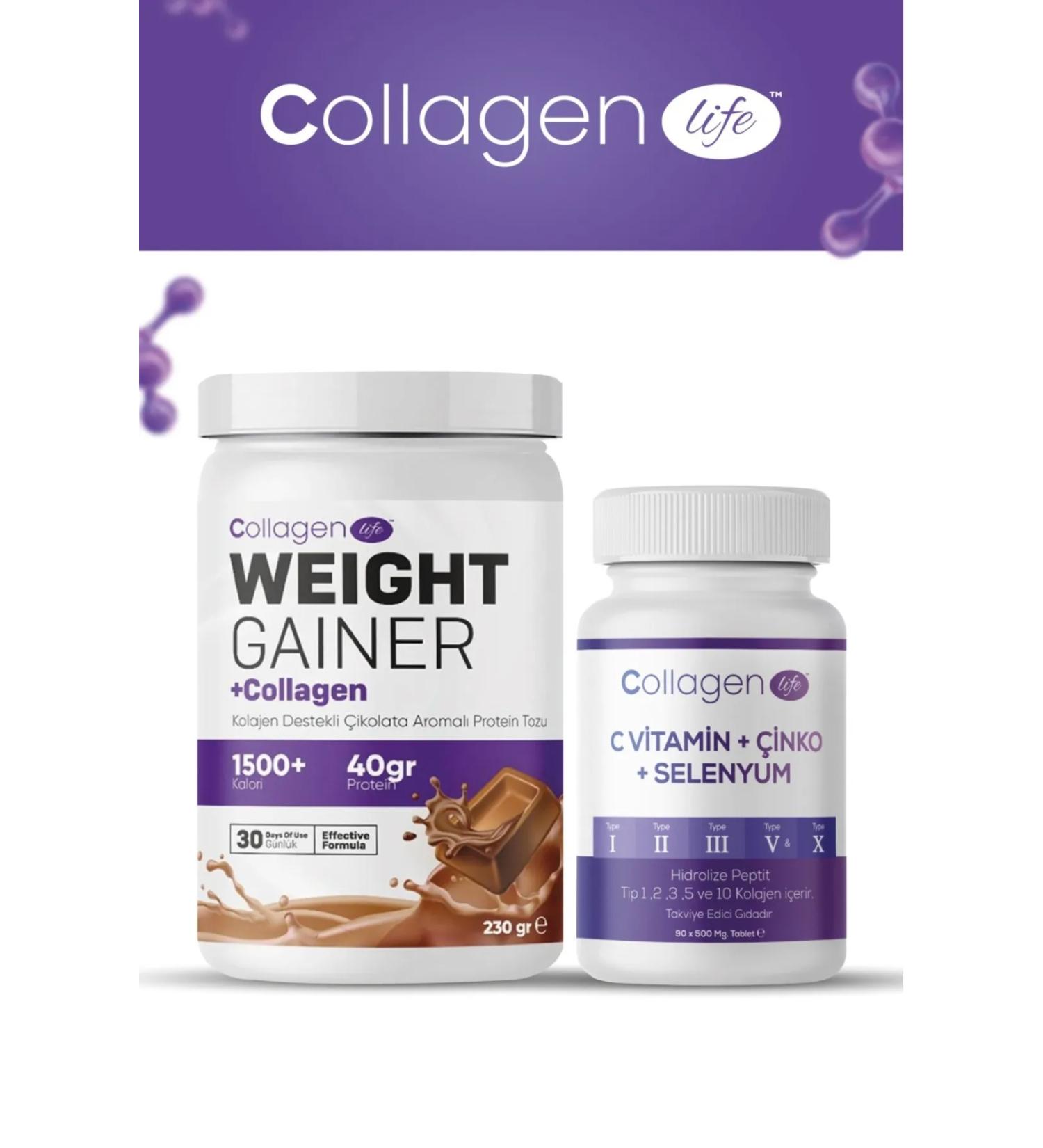 Collagen Life Weight Gaining Powder Life 90 Tablets Containing 5 Types of Collagen & Collagen Content Opportunity Set - Buy Online on GoSupps.com