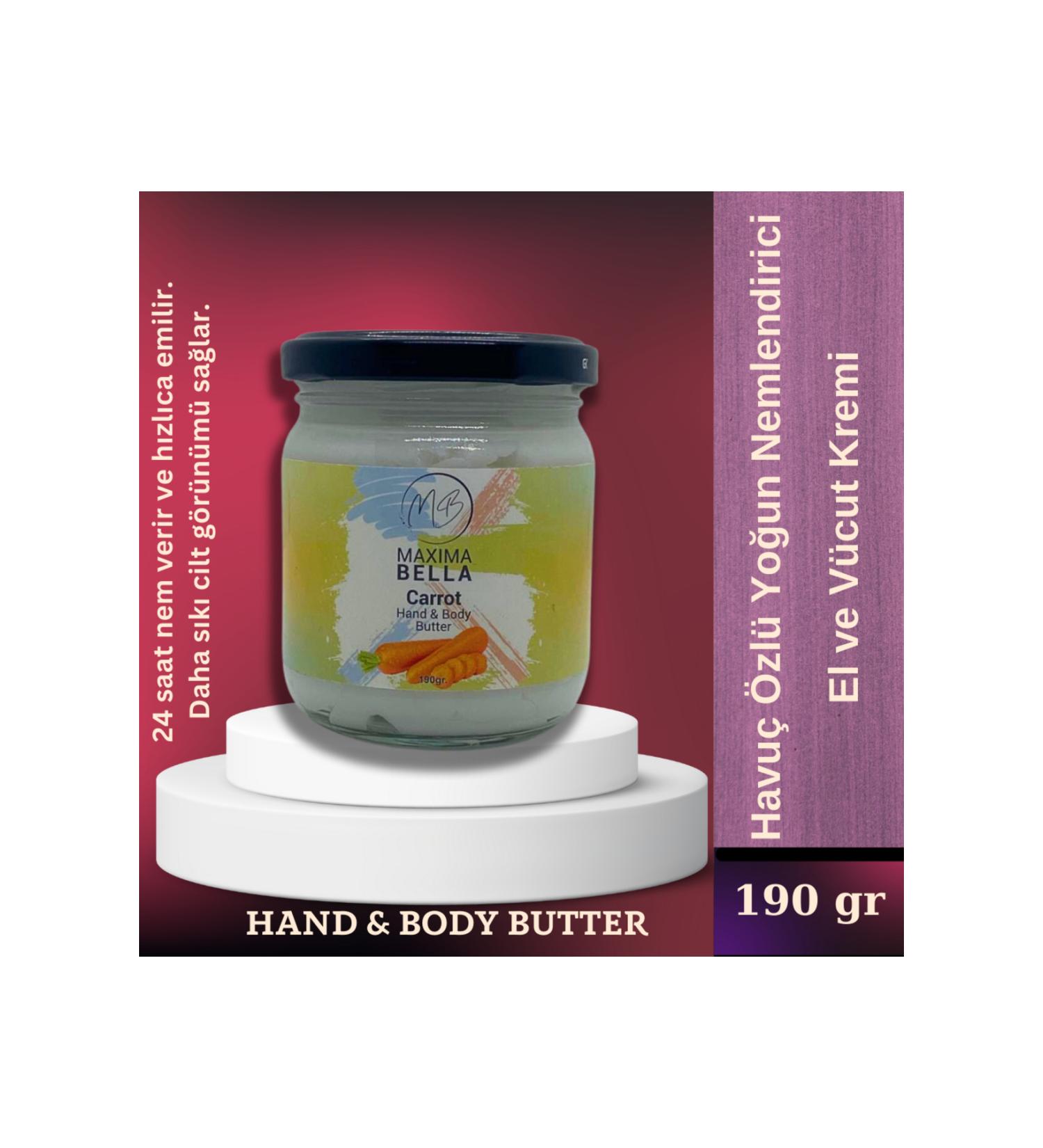 Maxima Bella Carrot Extract Intensive Moisturizing Hand and Body Cream | 190gr |