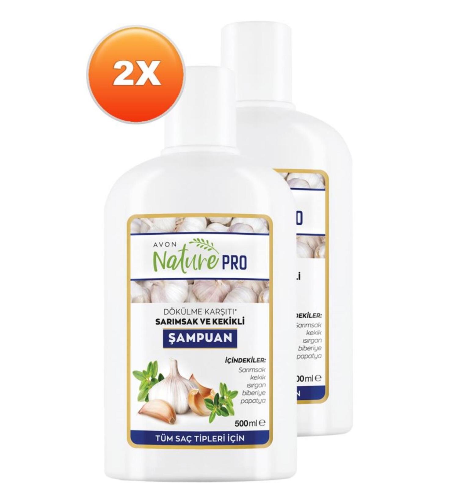 Avon Nature Pro Garlic and Thyme Shampoo 500 Ml. Duo Set