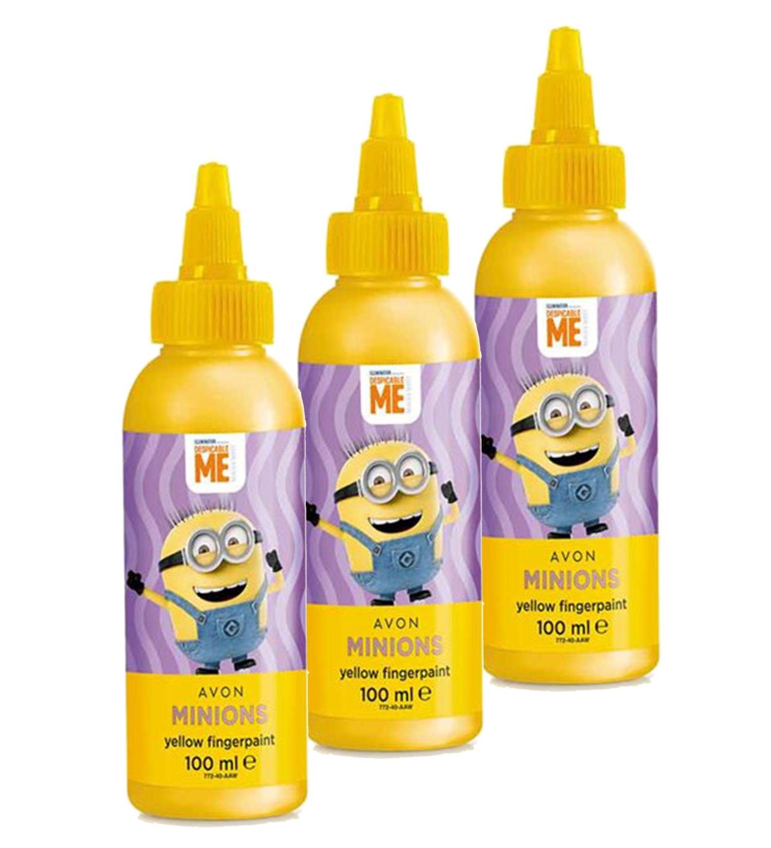 Avon Minions Yellow Finger Paint Body Cleanser 100 Ml. Set of Three