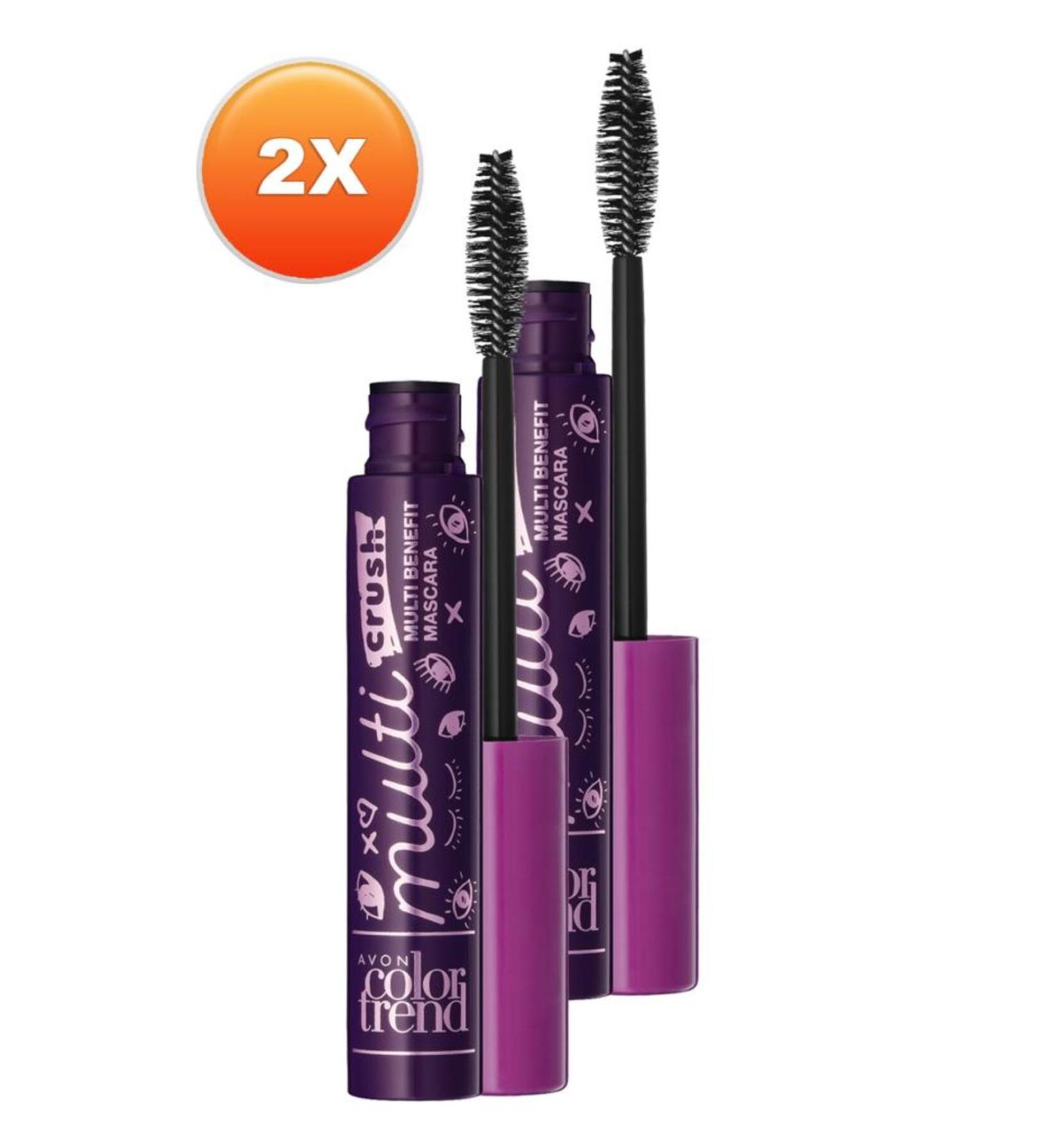 Avon Color Trend Multi Crush Multi Benefit Mascara 7 Ml. Set of two