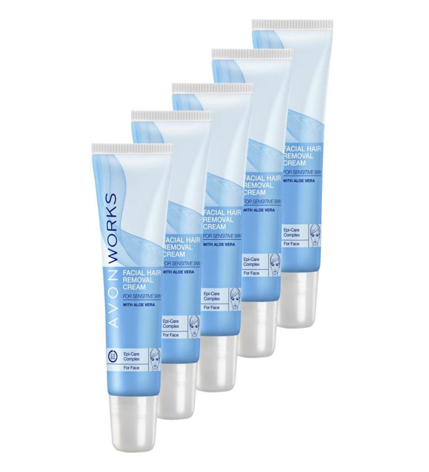 Avon Works Facial Hair Removal Cream 15 Ml. Set of Five