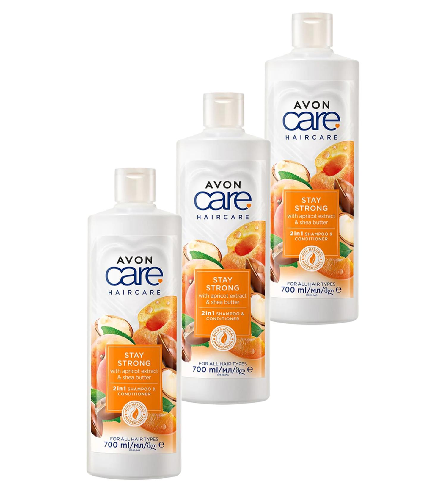 Avon Care Apricot and Shea Extract Shampoo and Conditioner 700 Ml. Triple Set - Buy Online on GoSupps.com