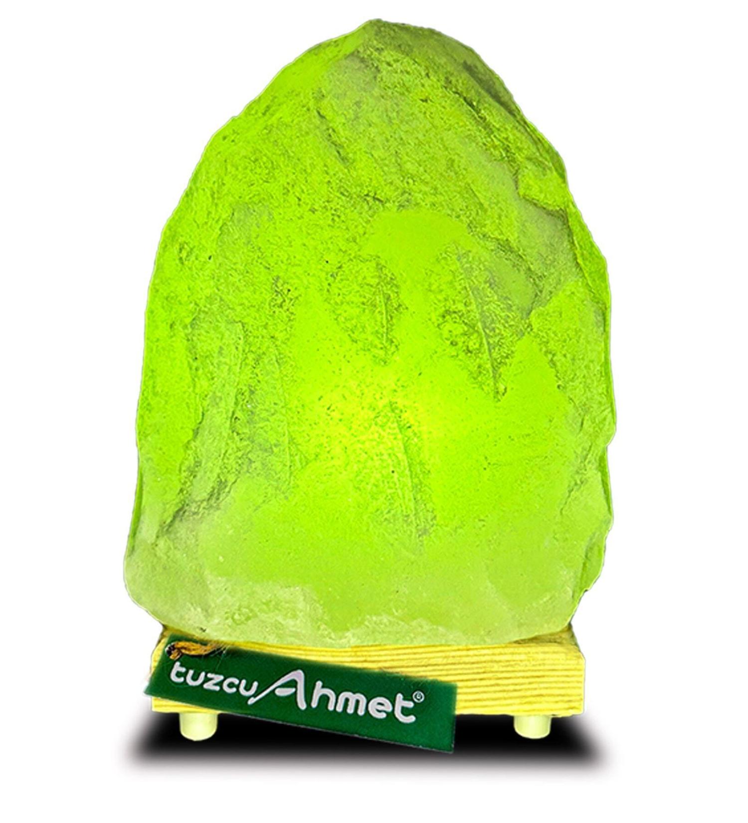 Tuzcu Ahmet Natural Rock Salt Salt Lamp 3-4 Kg Green Light - Buy Online on GoSupps.com