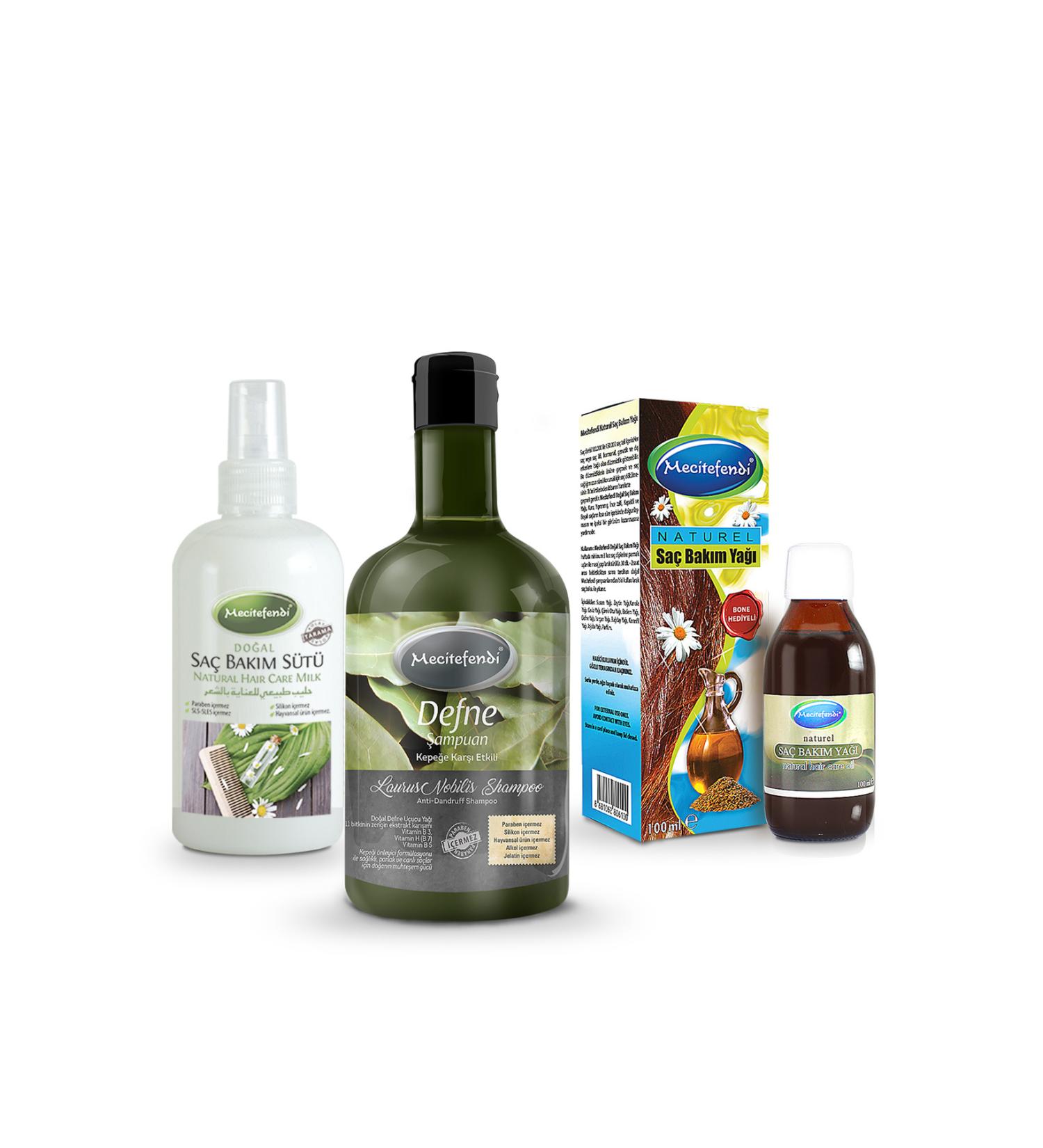 Mecit Efendi MEC TEFEND LAUREL SHAMPOO + HAIR CARE OIL + HAIR CARE MILK SET