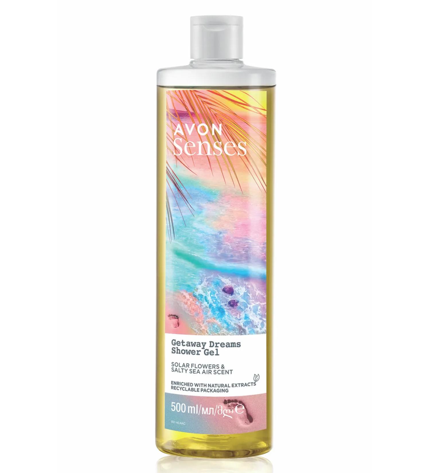 Avon Senses Getaway Dreams Sea Salt and Sunflower Scented Shower Gel 500 Ml.
