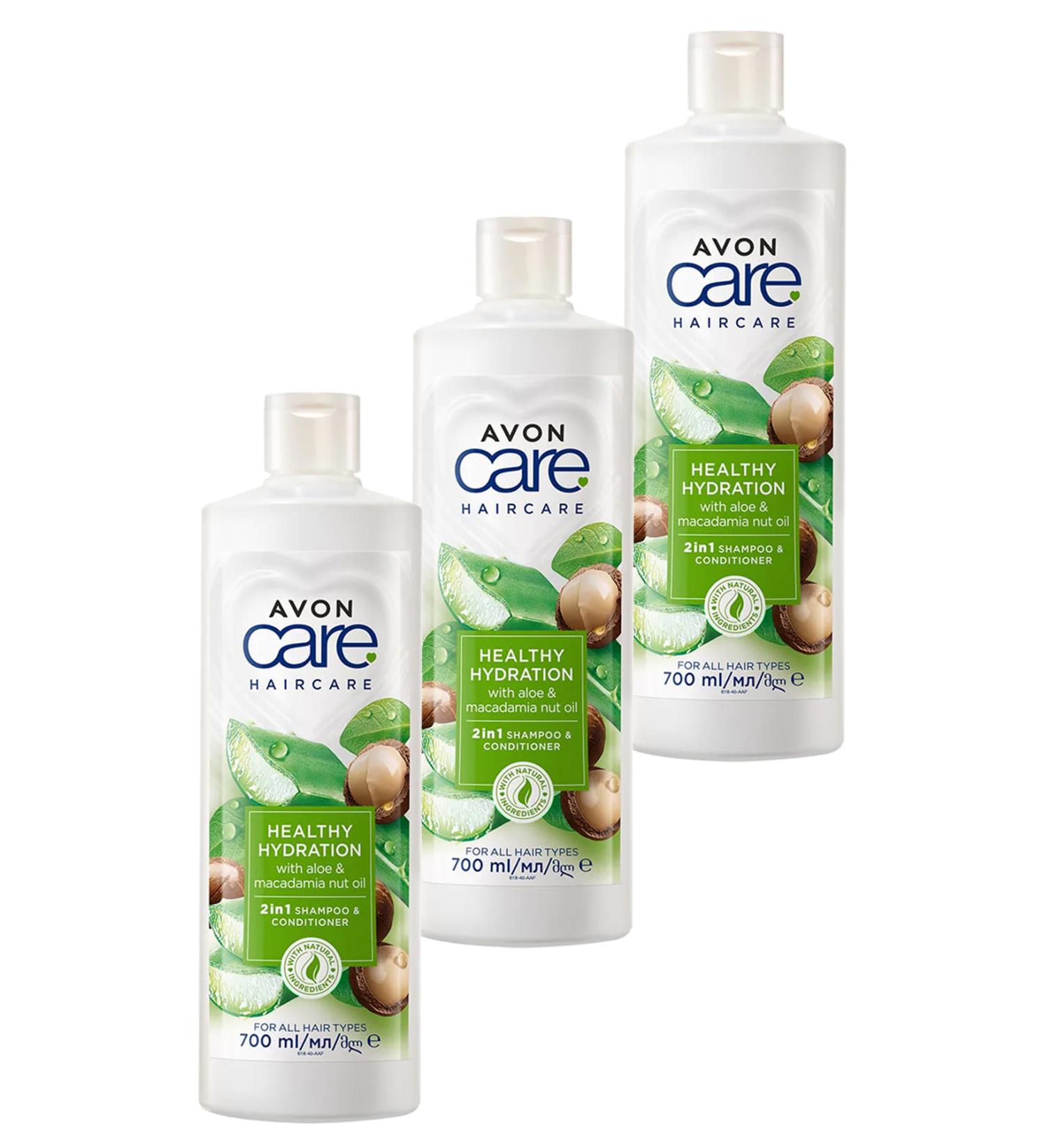 Avon Care Aloe Vera and Macadamia Nut Oil Shampoo and Conditioner 700 Ml. Triple Set - Buy Online on GoSupps.com