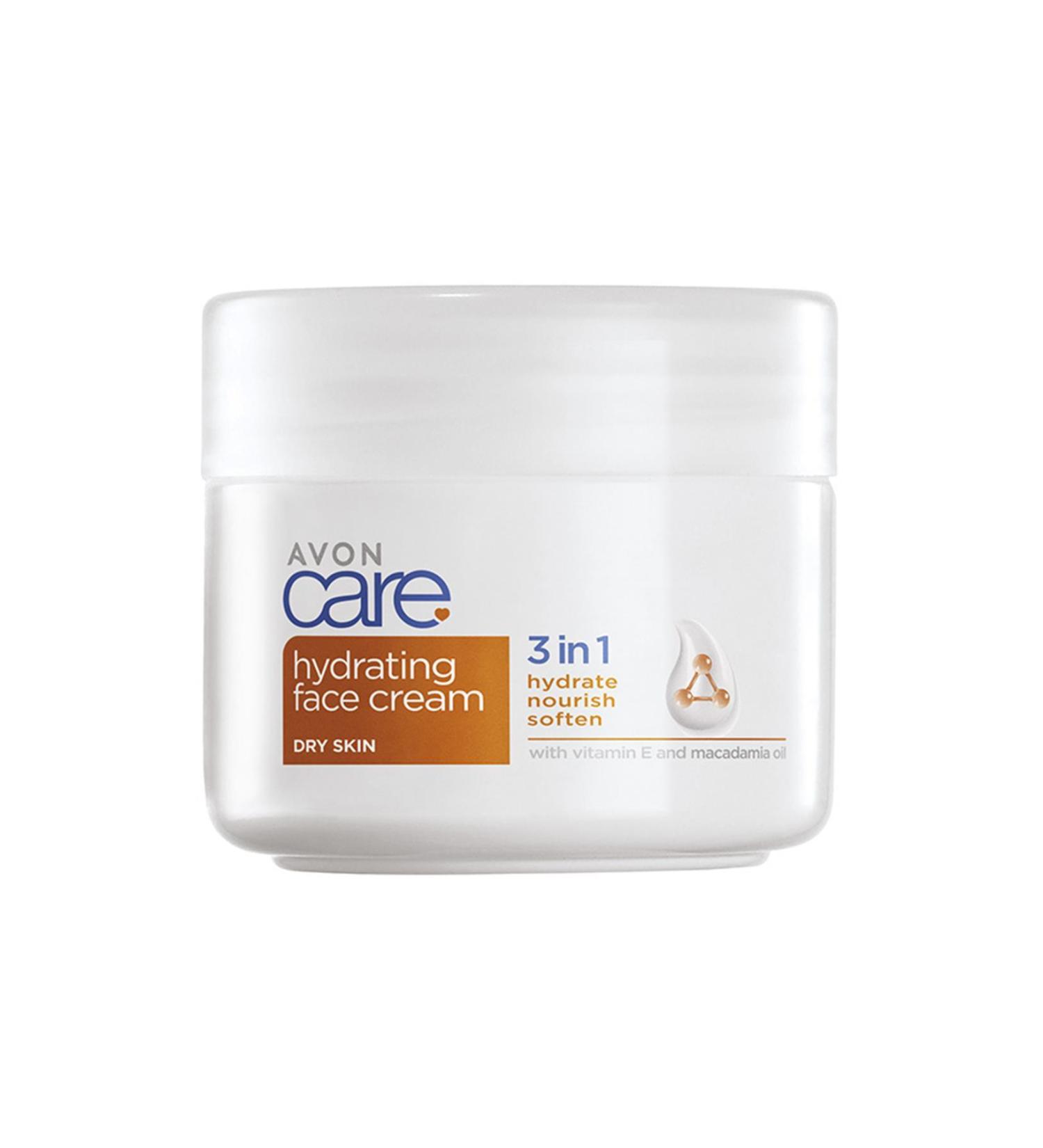 Avon Care 3 in 1 Hydrating Face Cream for Dry Skin with Macadamia Oil 100 Ml.