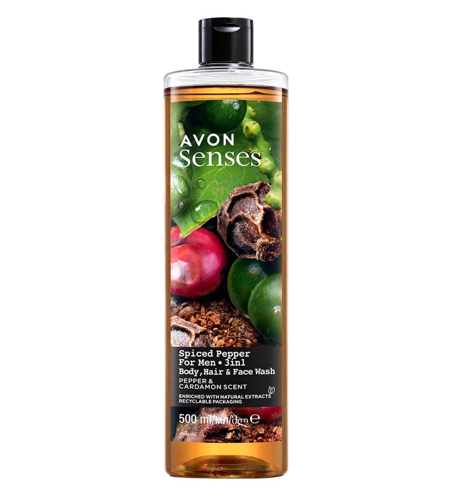 Avon Senses Spiced Pepper Black Pepper and Cardamom Scented Shower Gel for Men 500 Ml. - Buy Online on GoSupps.com