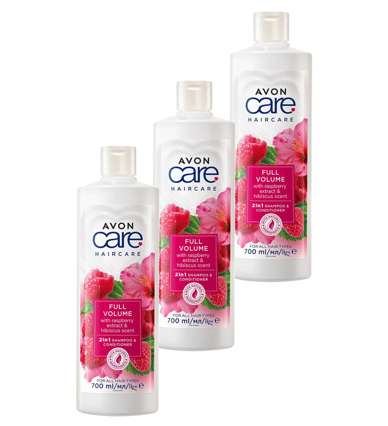 Avon Care Raspberry and Hibiscus Scented 700 ml Shampoo and Conditioner. Triple Set - Buy Online on GoSupps.com