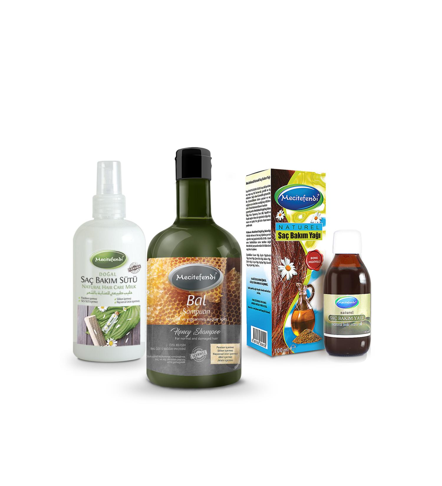 Mecit Efendi MEC TEFEND HONEY SHAMPOO + HAIR CARE OIL + HAIR CARE MILK SET