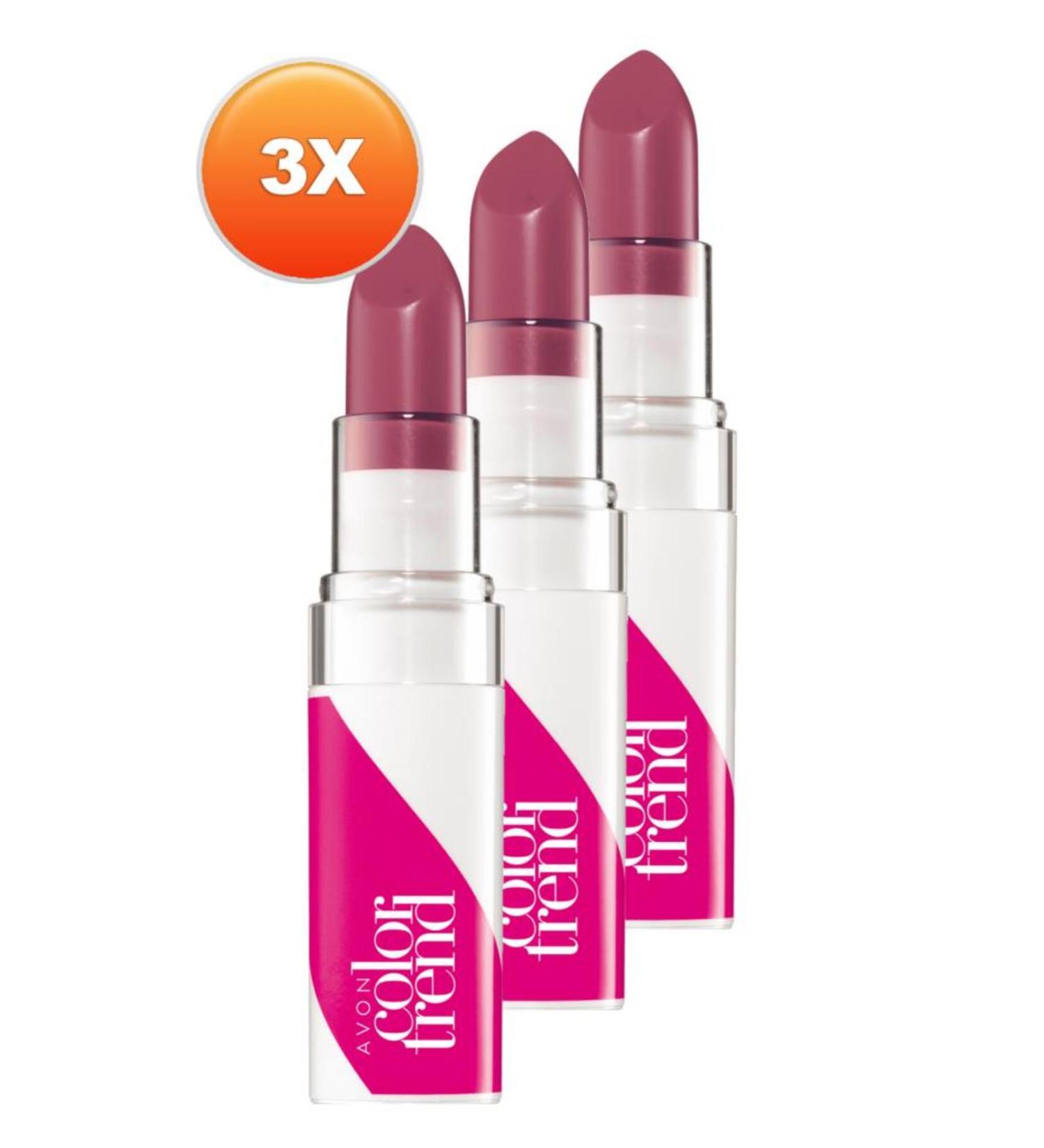 Avon Color Trend Kiss N Go Lipstick Amethyst Triple Set