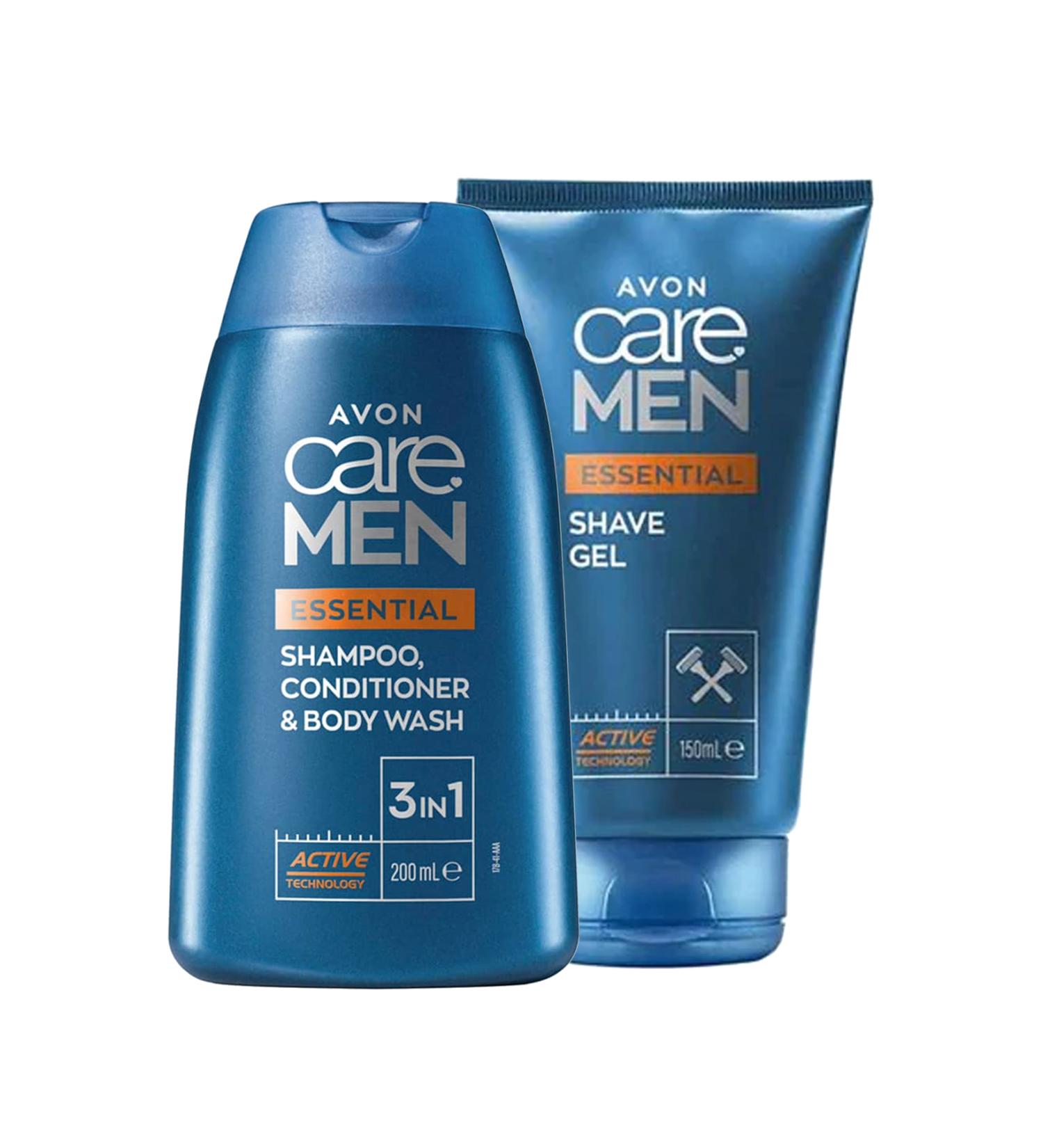 Avon Care Men Essential Shave Gel and 3 in 1 Shampoo Conditioner and Shower Gel Package - Buy Online on GoSupps.com