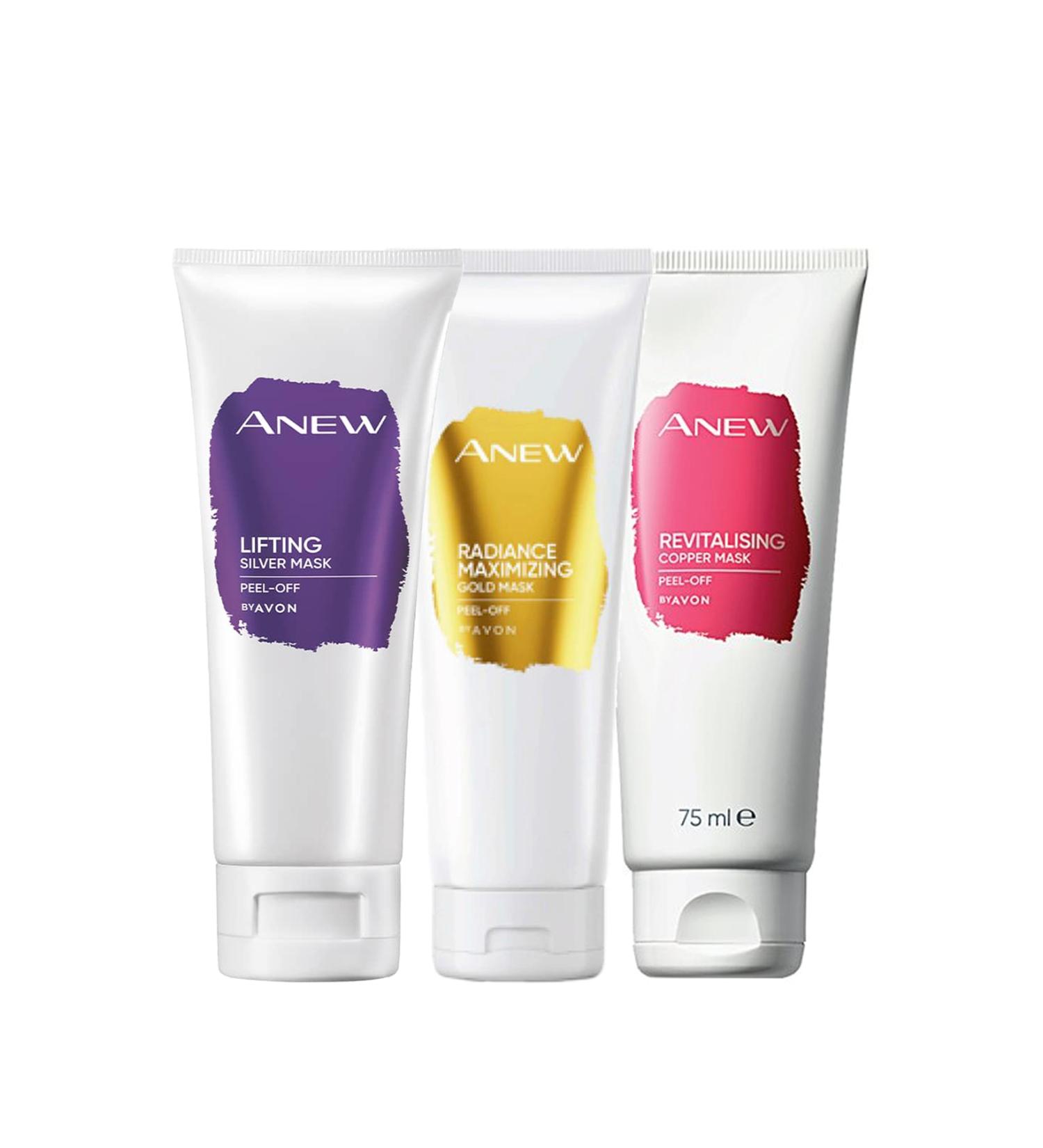 Avon Anew Maximising Gold Revitalising Copper Lifting Silver Face Mask Pack - Buy Online on GoSupps.com