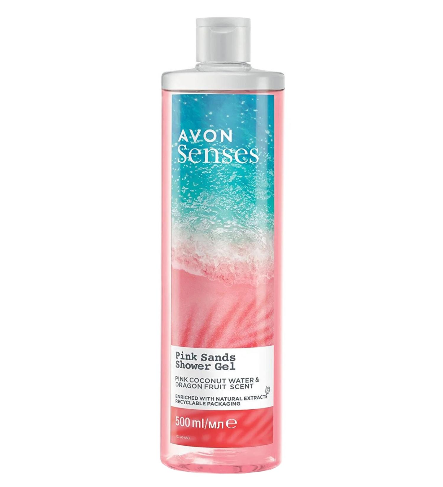 Avon Senses Pink Sands Coconut Water and Dragon Fruit Scented Shower Gel 500 Ml.