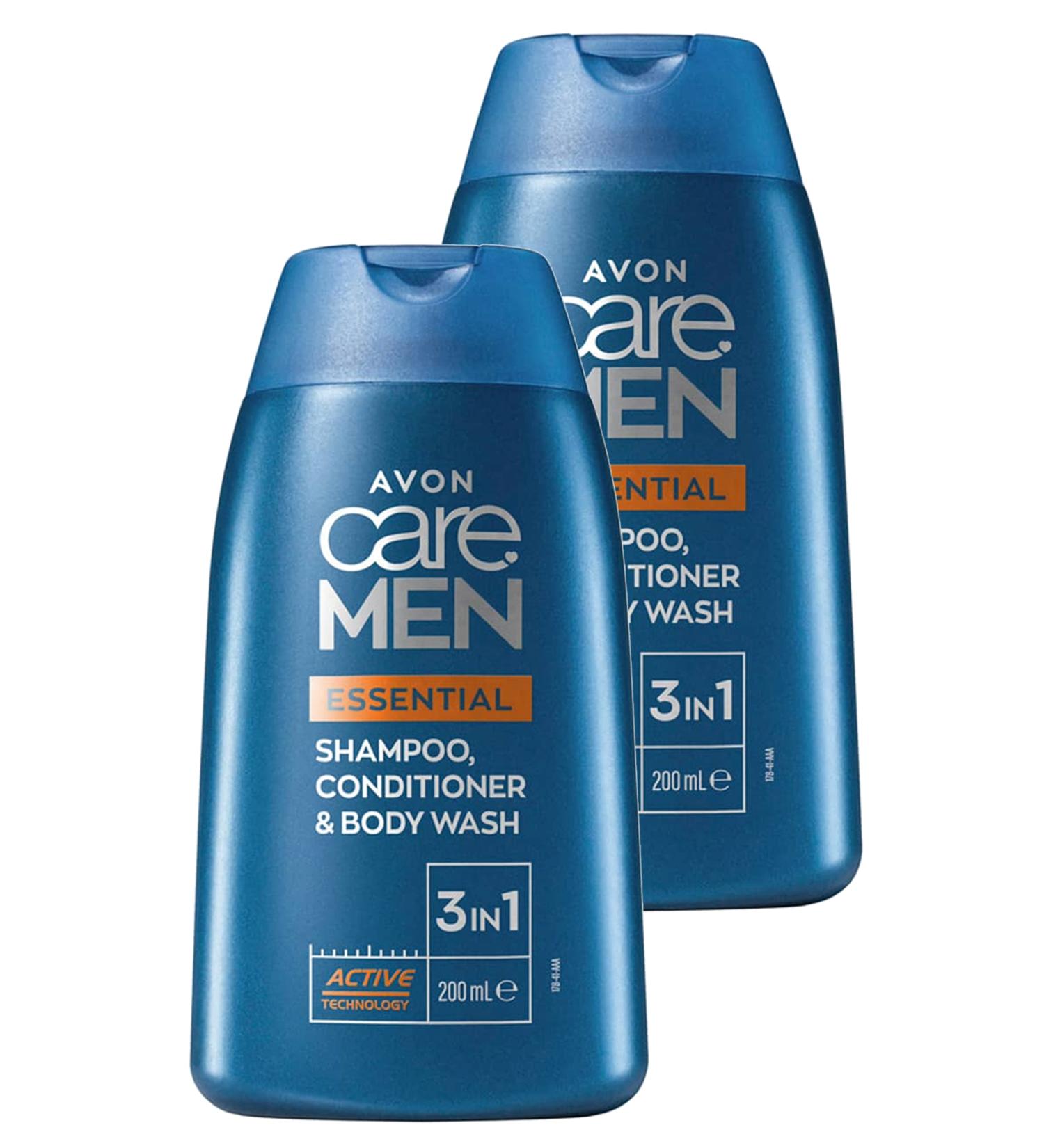 Avon Care Men Essential 3 in 1 Shampoo Care Cream and Shower Gel 200 Ml. Duo Set