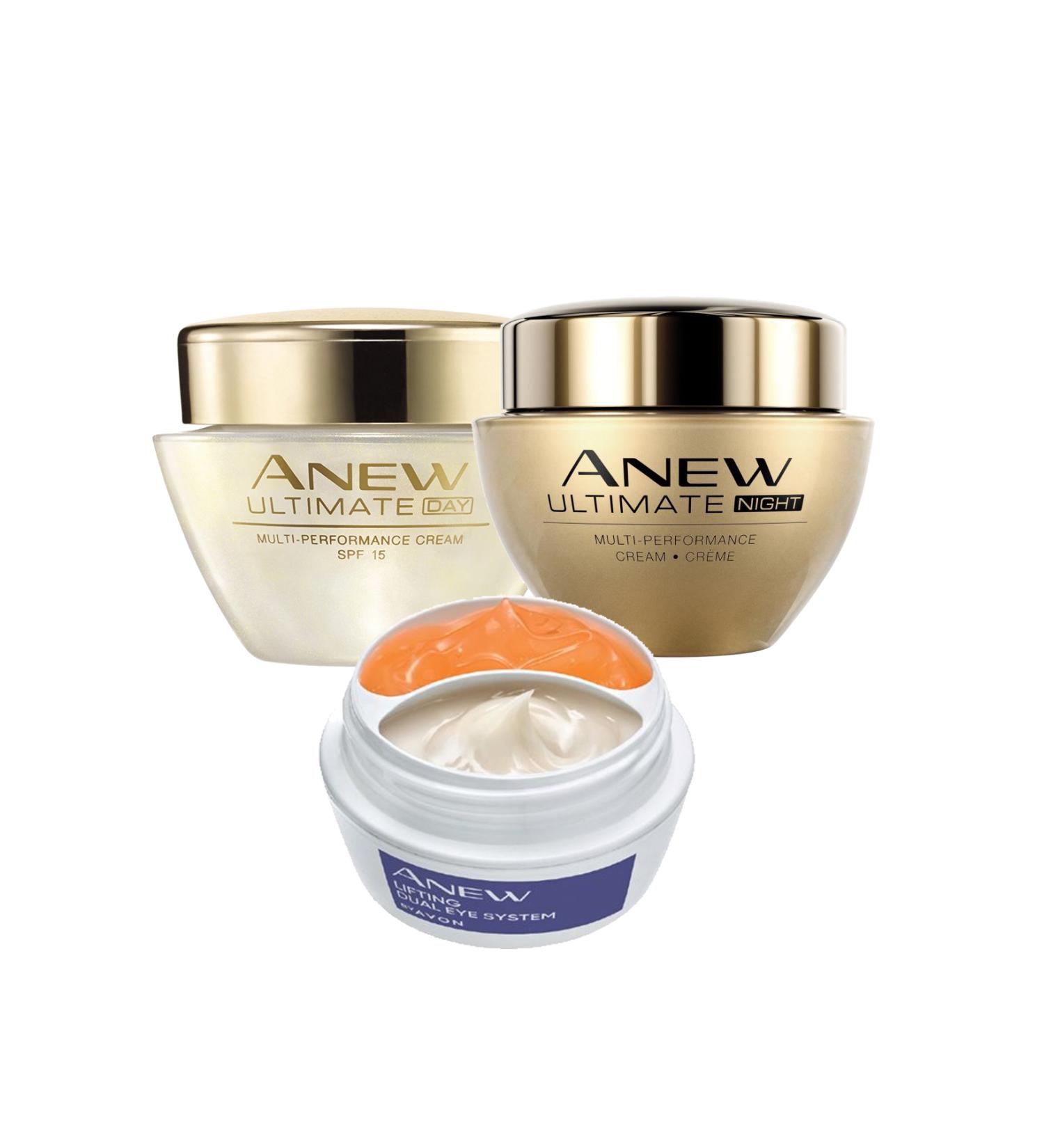 Avon Anew Ultimate Day and Night Face Cream and Lift Double Eye Contour Care Package