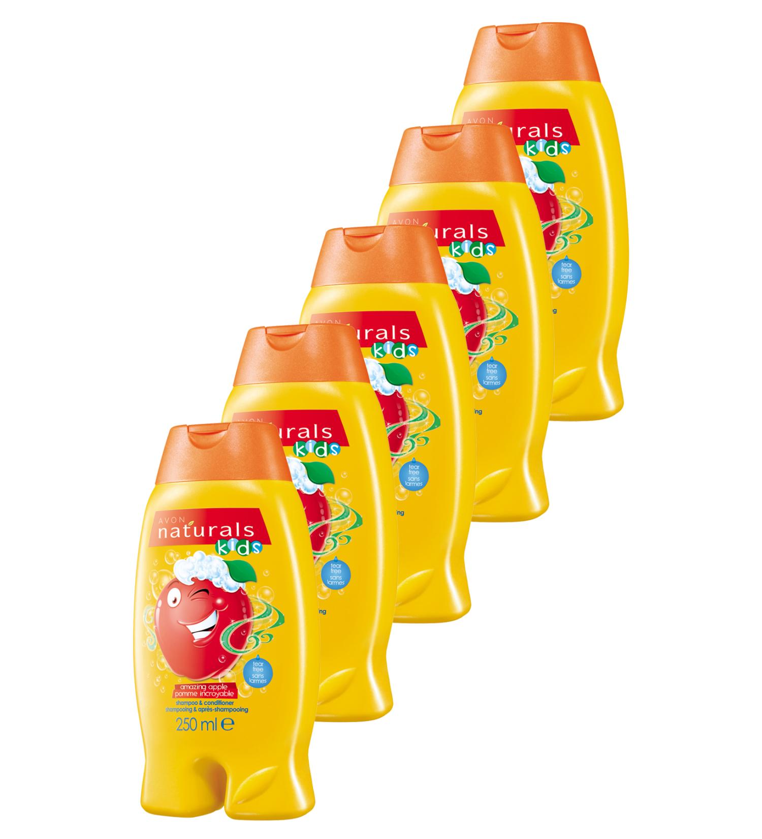 Avon Apple Scented No-Tear Shampoo and Conditioner 250 Ml. Set of Five