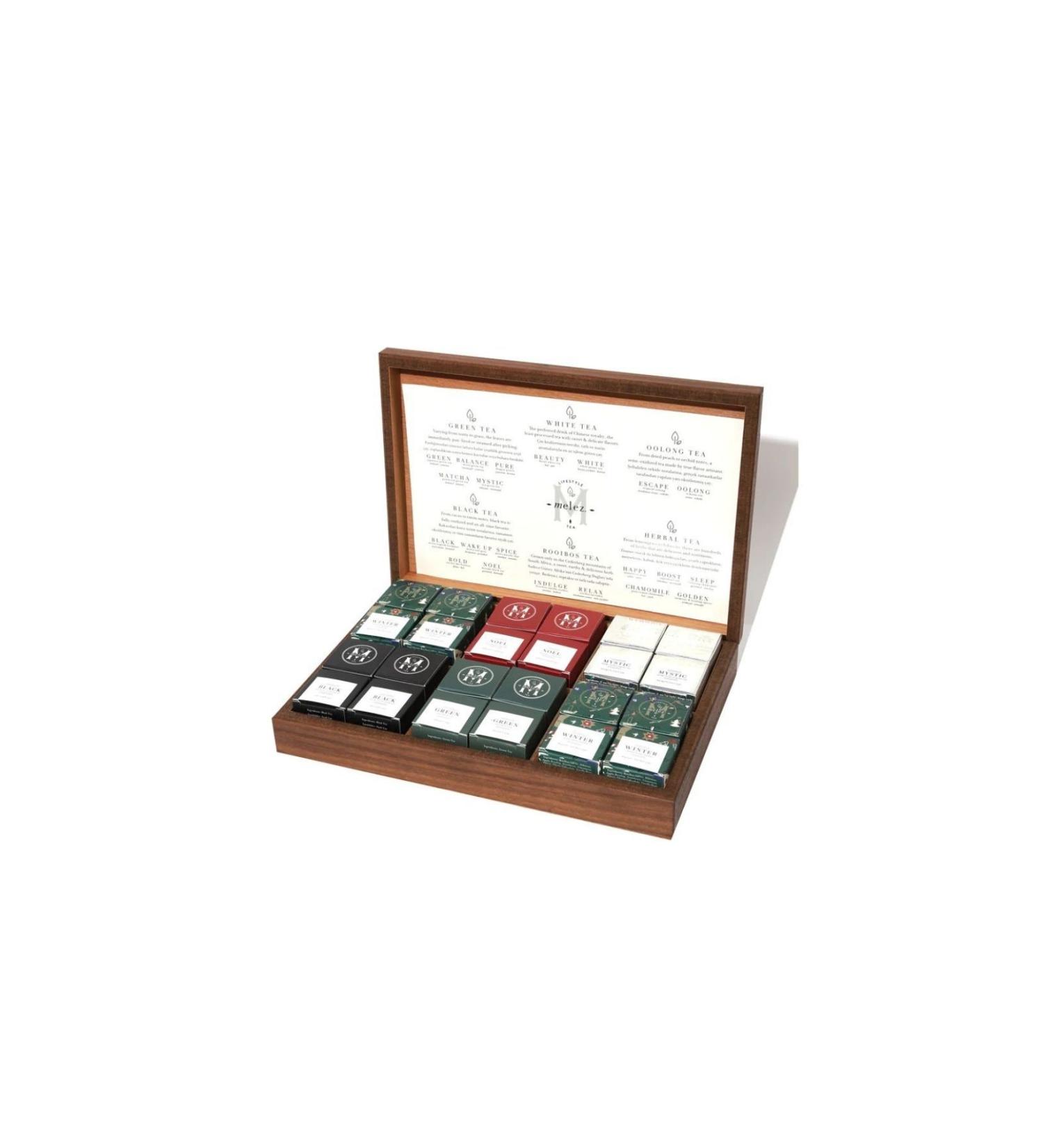 Melez Tea Winter Tea Bag Wooden Box