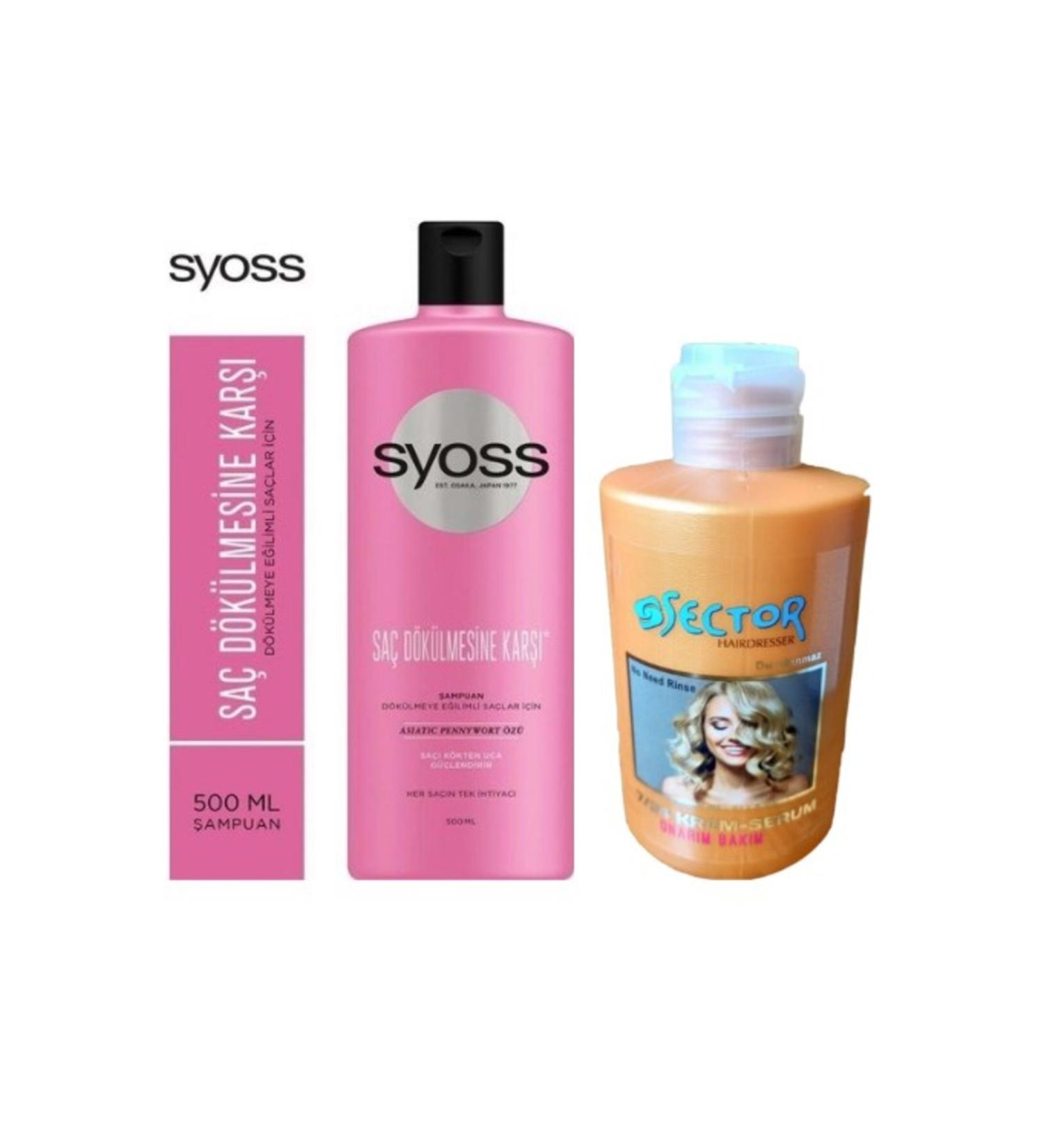 Syoss Anti Hair Loss Shampoo 500 Ml + Sector 7/24 Hair Styling Cream and Repair Care 3
