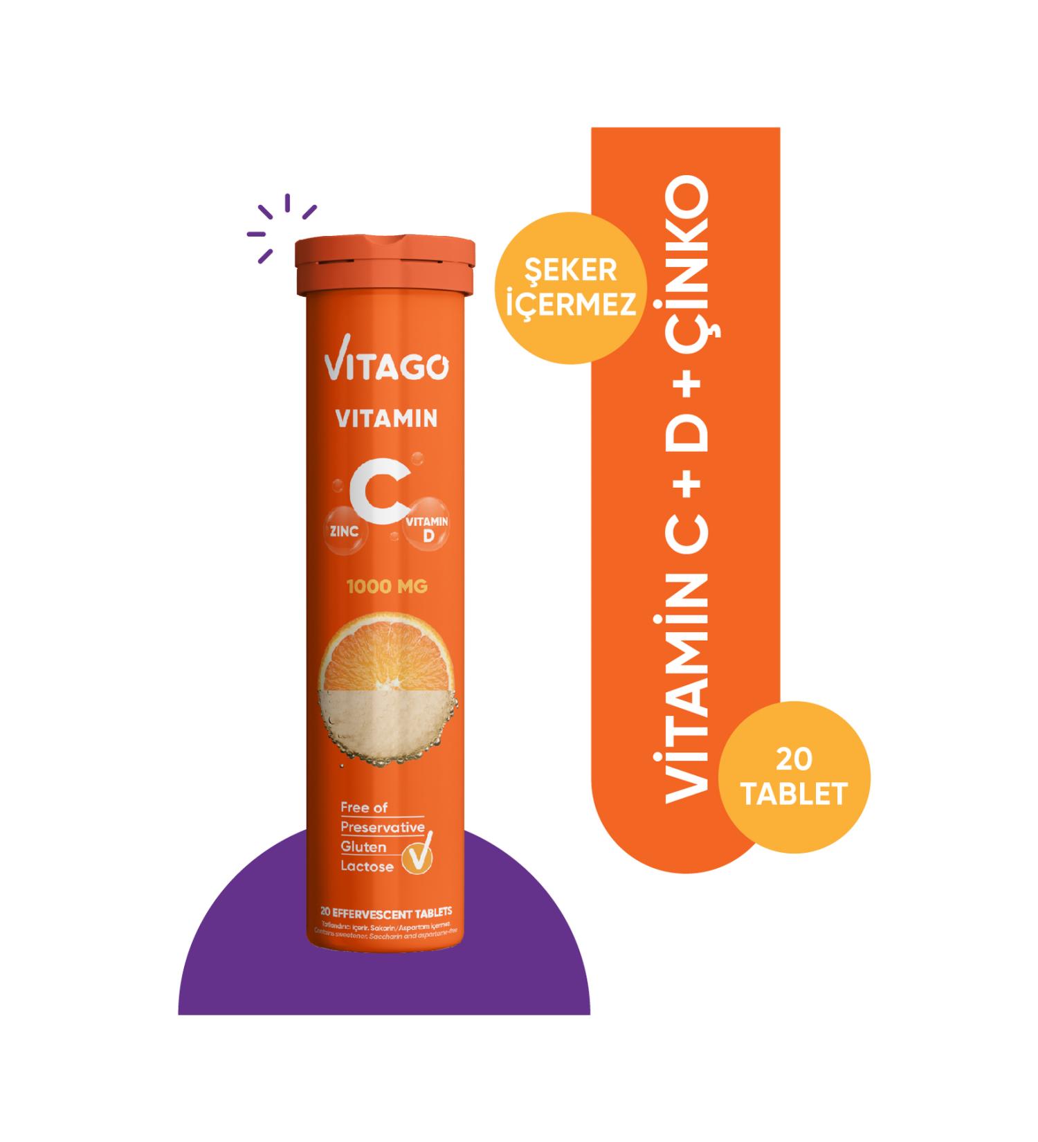 Vitago Vitamin C Vitamin D Zinc 20 Tablets - Buy Online on GoSupps.com