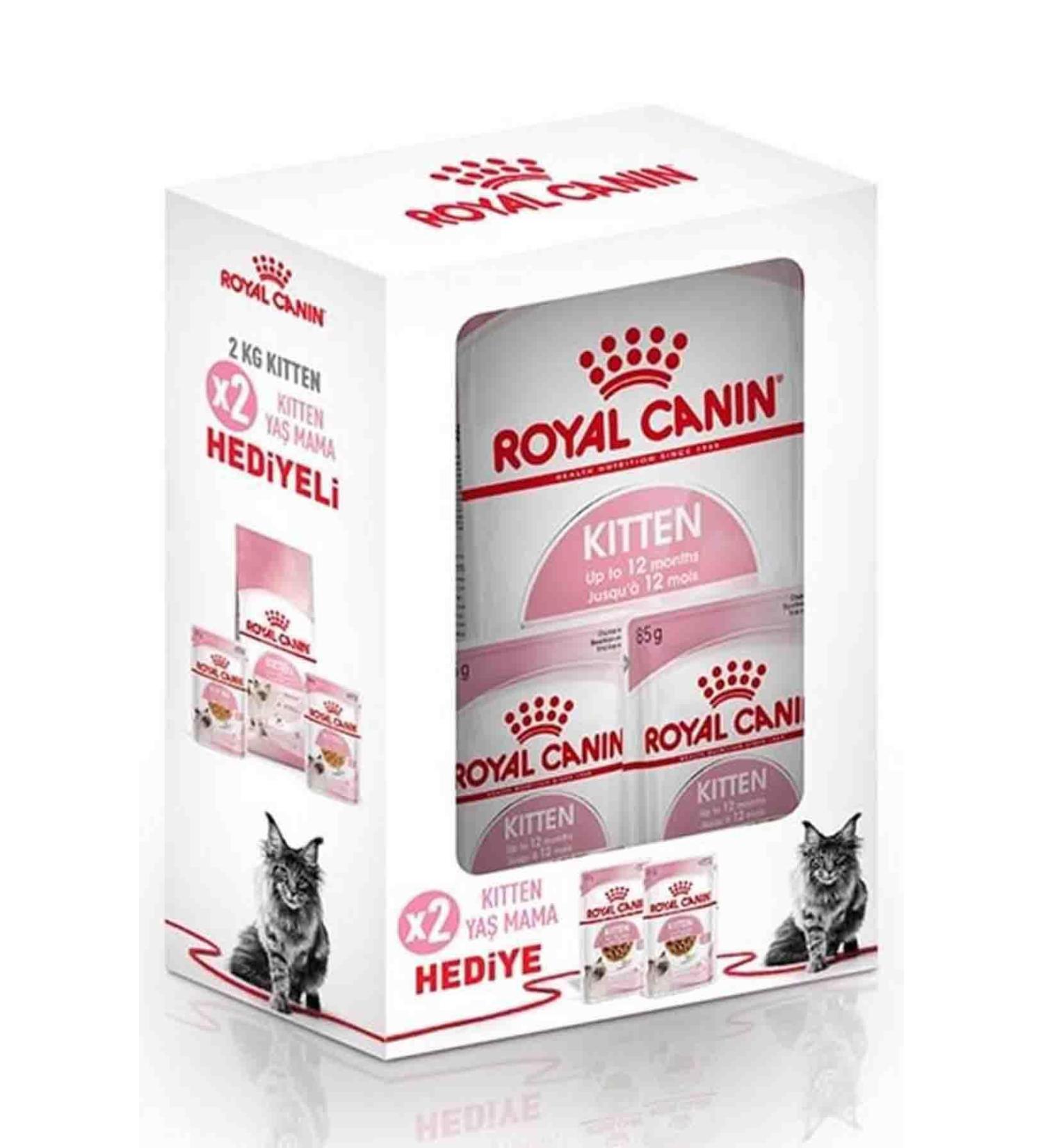 Royal Canin Kitten Kitten Cat Food 2kg + 2 Kitten Wet Food 85gr