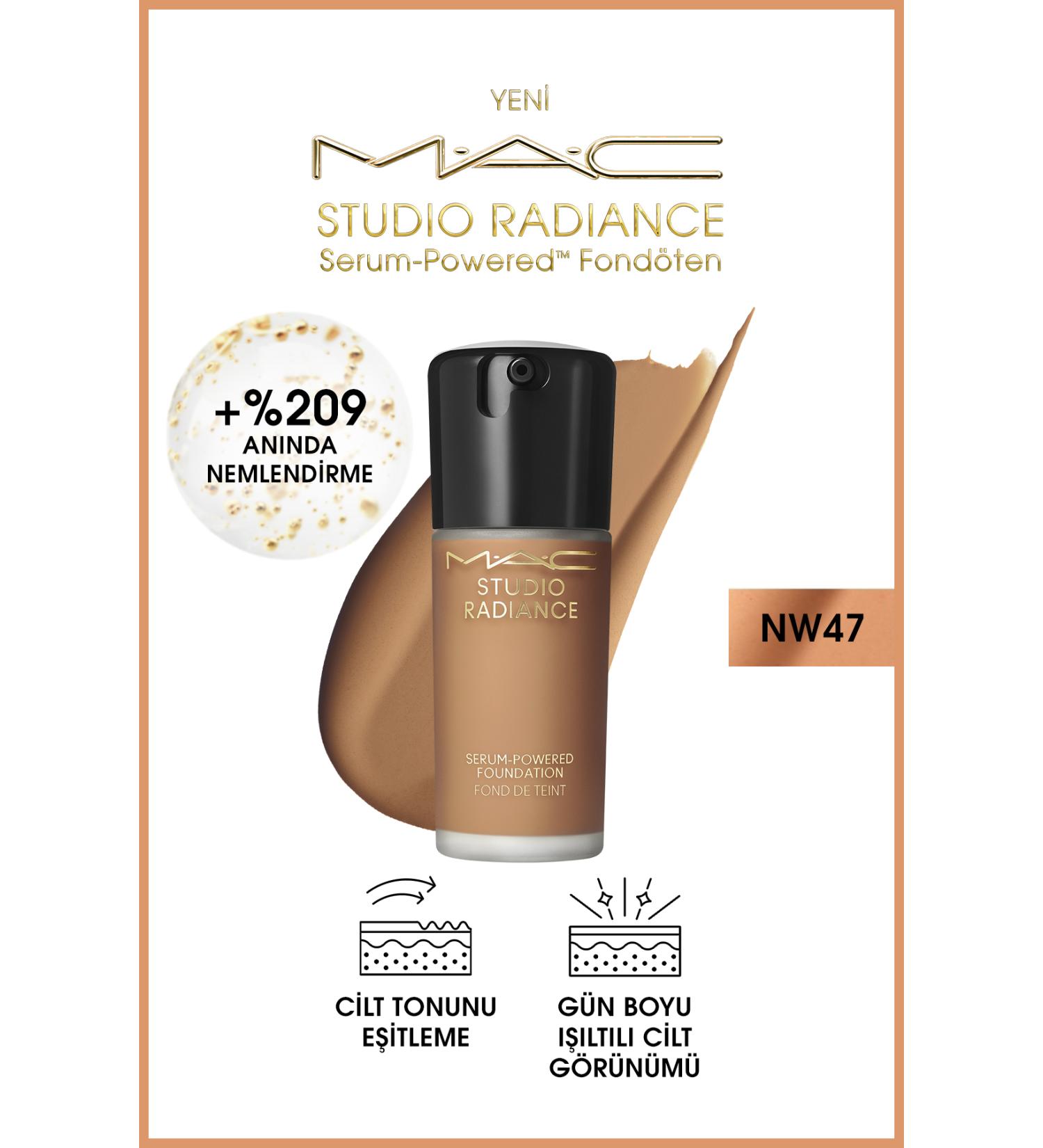 Mac Studio Radiance NW47 Powered Serum Foundation for Plump and Radiant Skin 30 ml FNDTN162