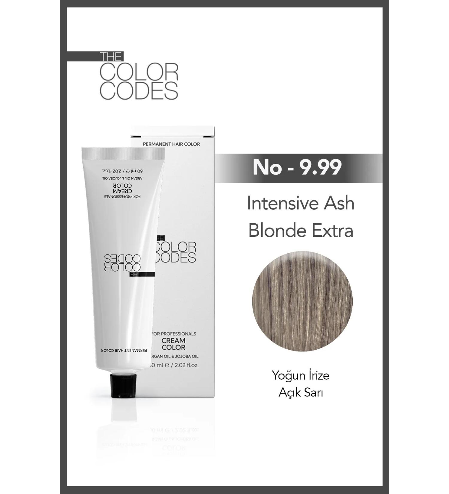 THE COLOR CODES PERMANENT CREAM HAIR DYE 9.99 INTENSIVE IRIZE LIGHT BLONDE 60 ML