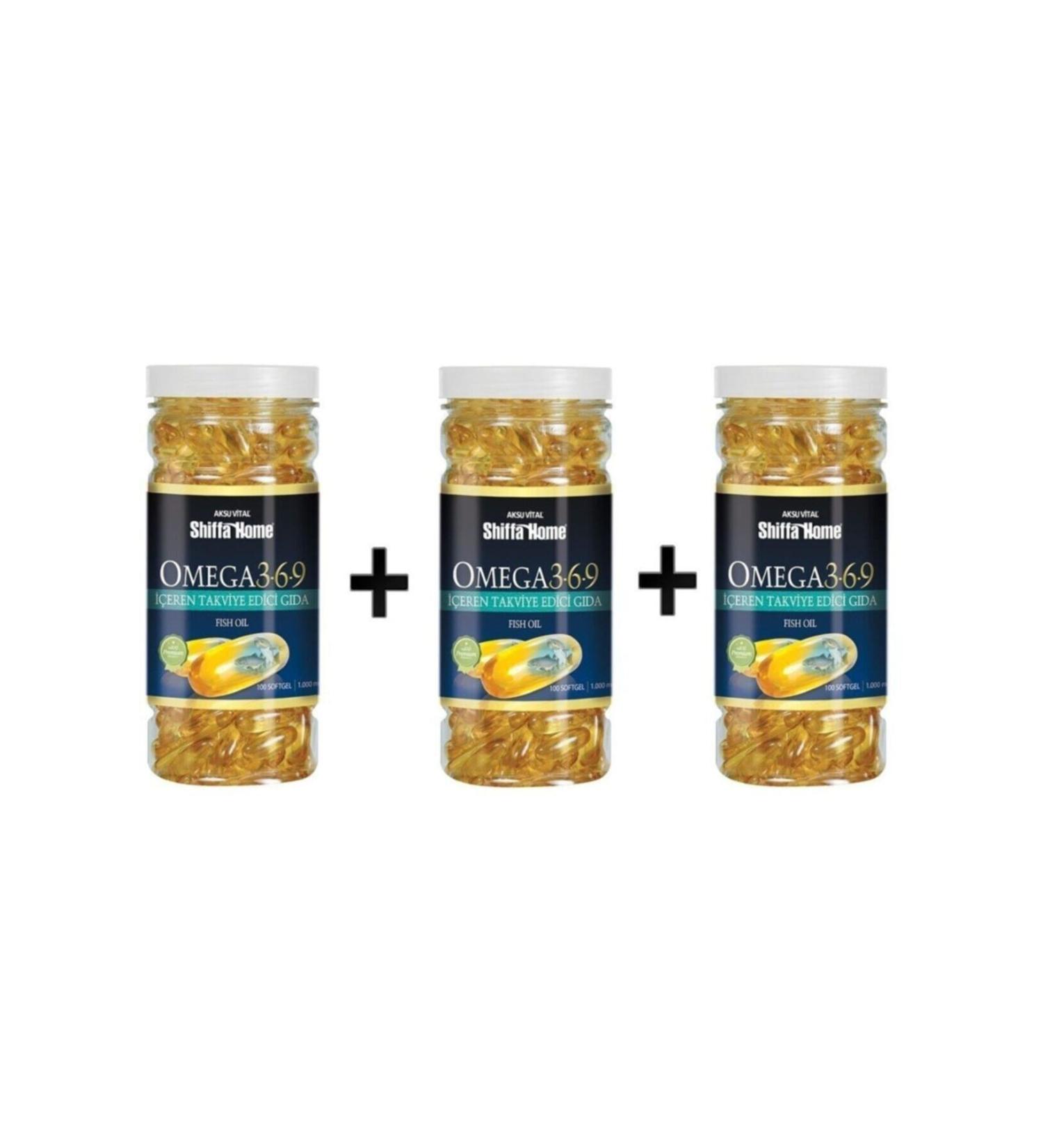 Shiffa Home Omega 3-6-9 Soft Gel 100 X 1000 Mg 3 Pieces