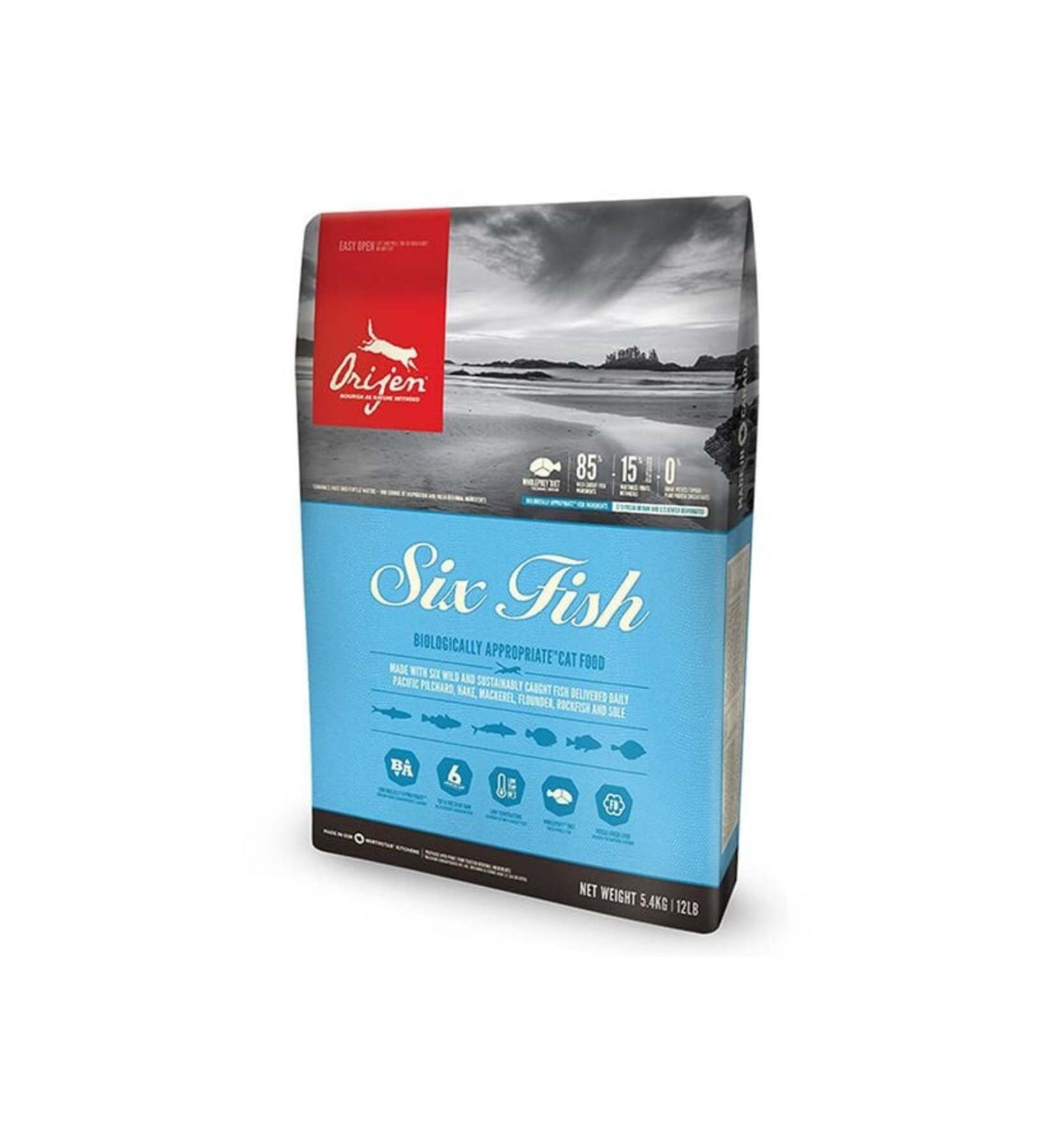 Orijen Six Fish Grain-Free Fish Puppy and Adult Cat Food 5.4 Kg