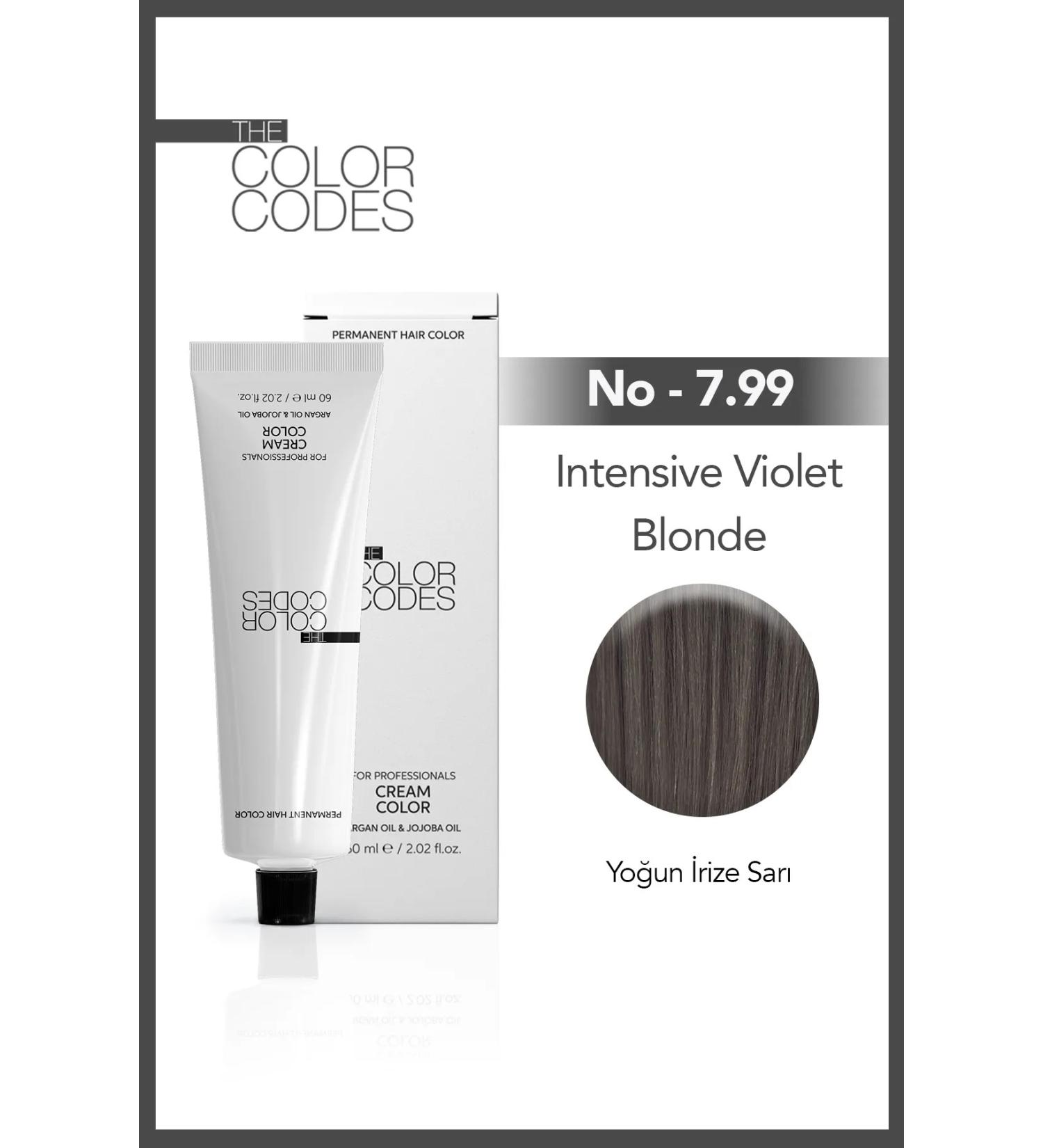 THE COLOR CODES PERMANENT CREAM HAIR DYE 7.99 INTENSIVE IRIZE YELLOW 60 ML